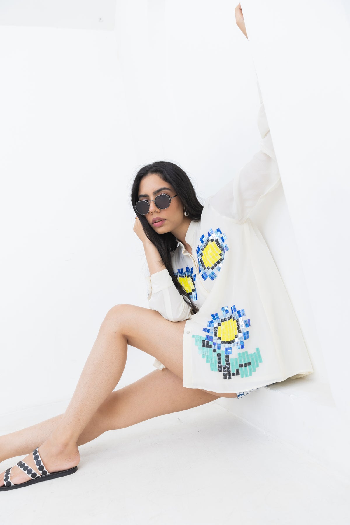 White Sunflower Co-Ord Set