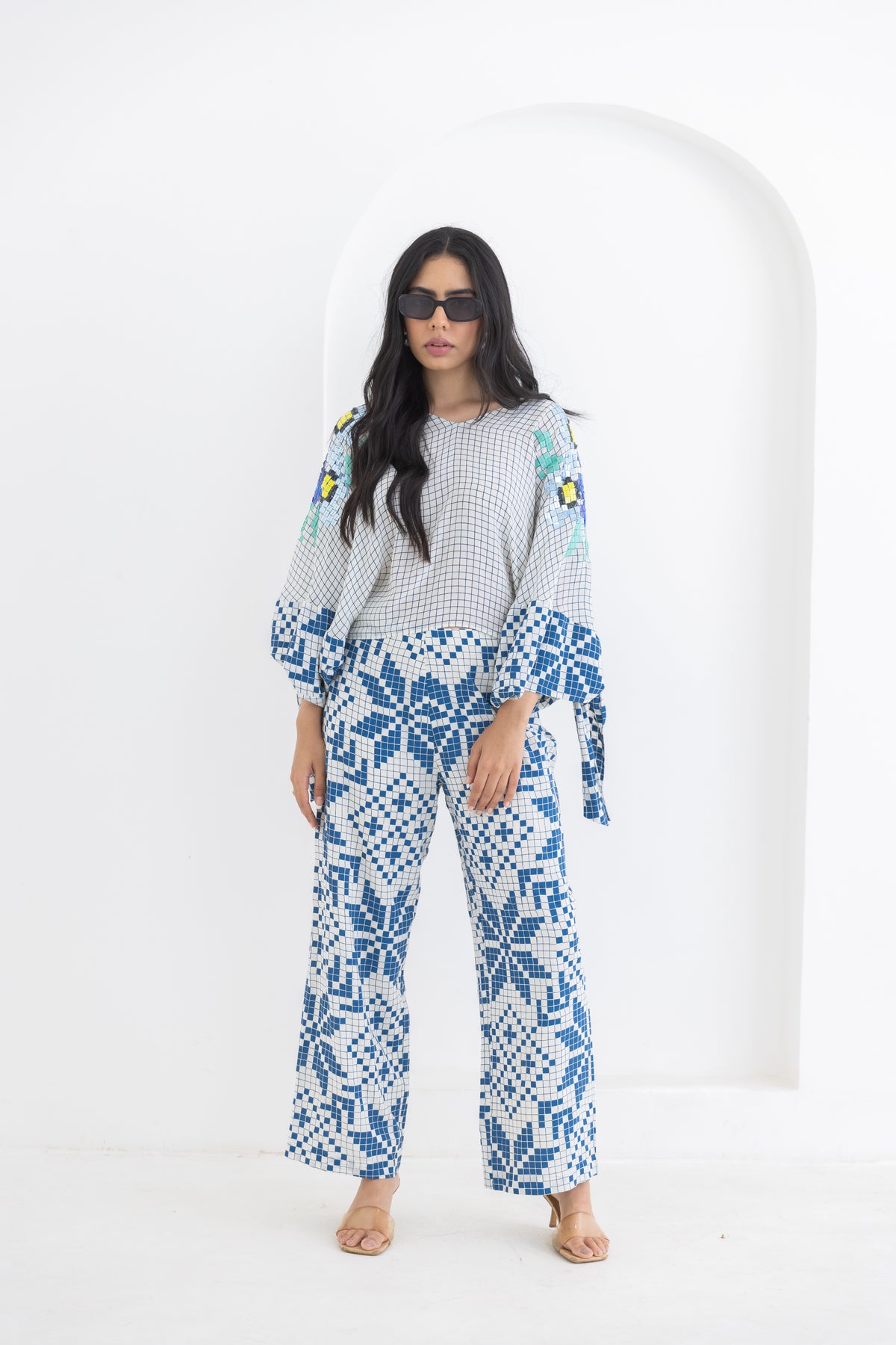 Blue Sleeve Knot Co-Ord Set