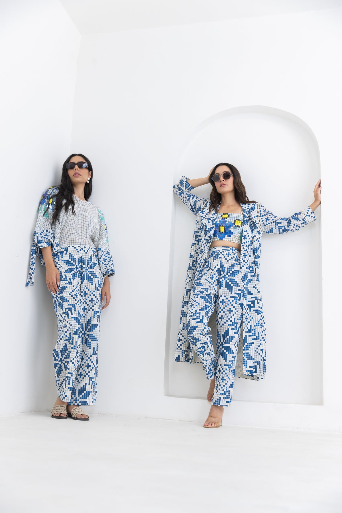 Blue Sleeve Knot Co-Ord Set