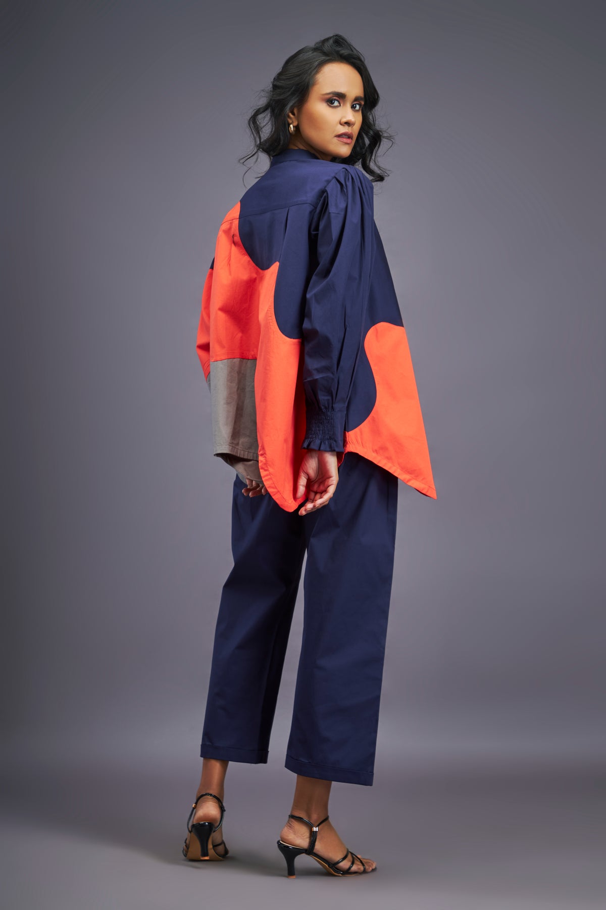 Navy Blue Orange Shirt &amp; Pants