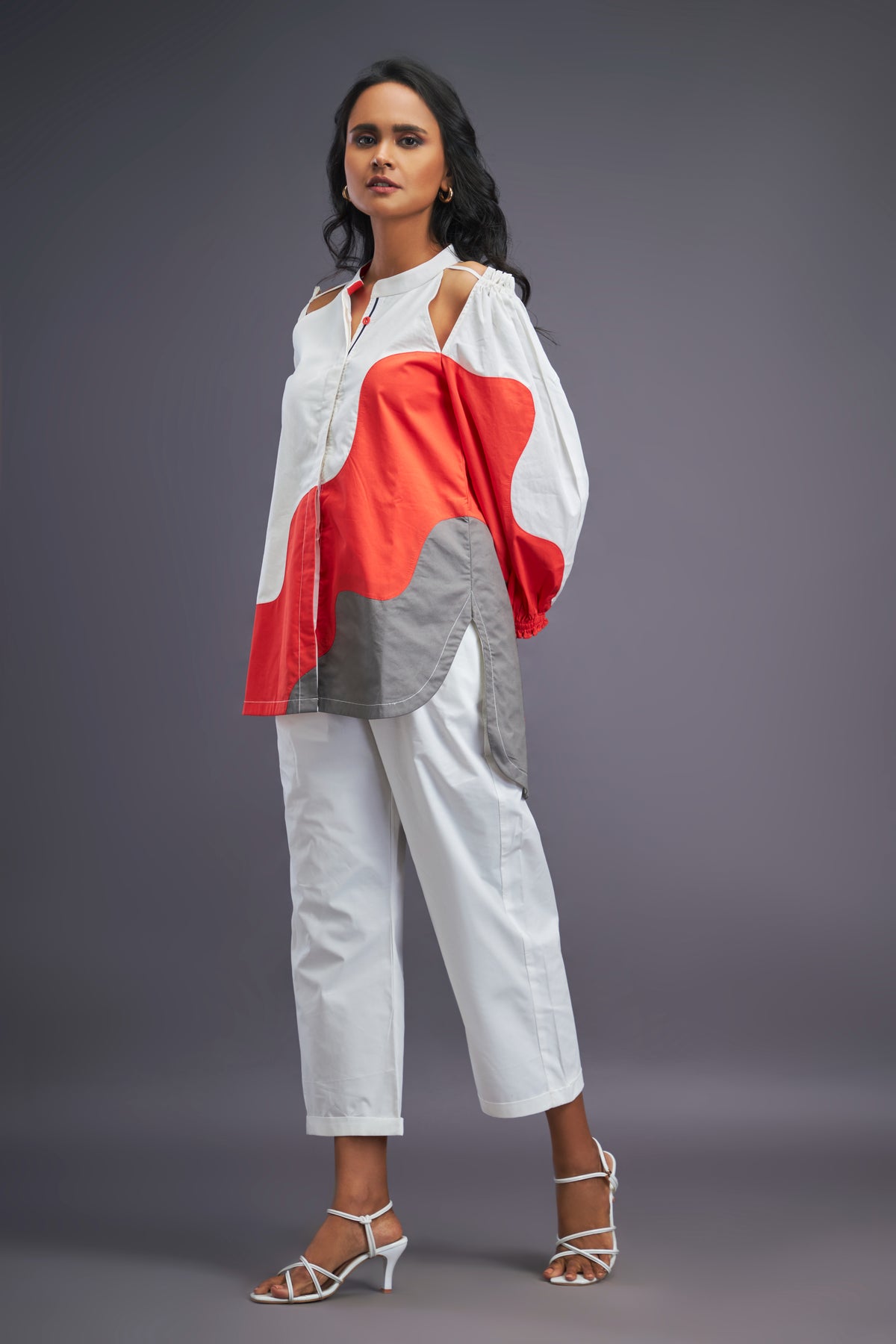 White Orange Co-ord Set