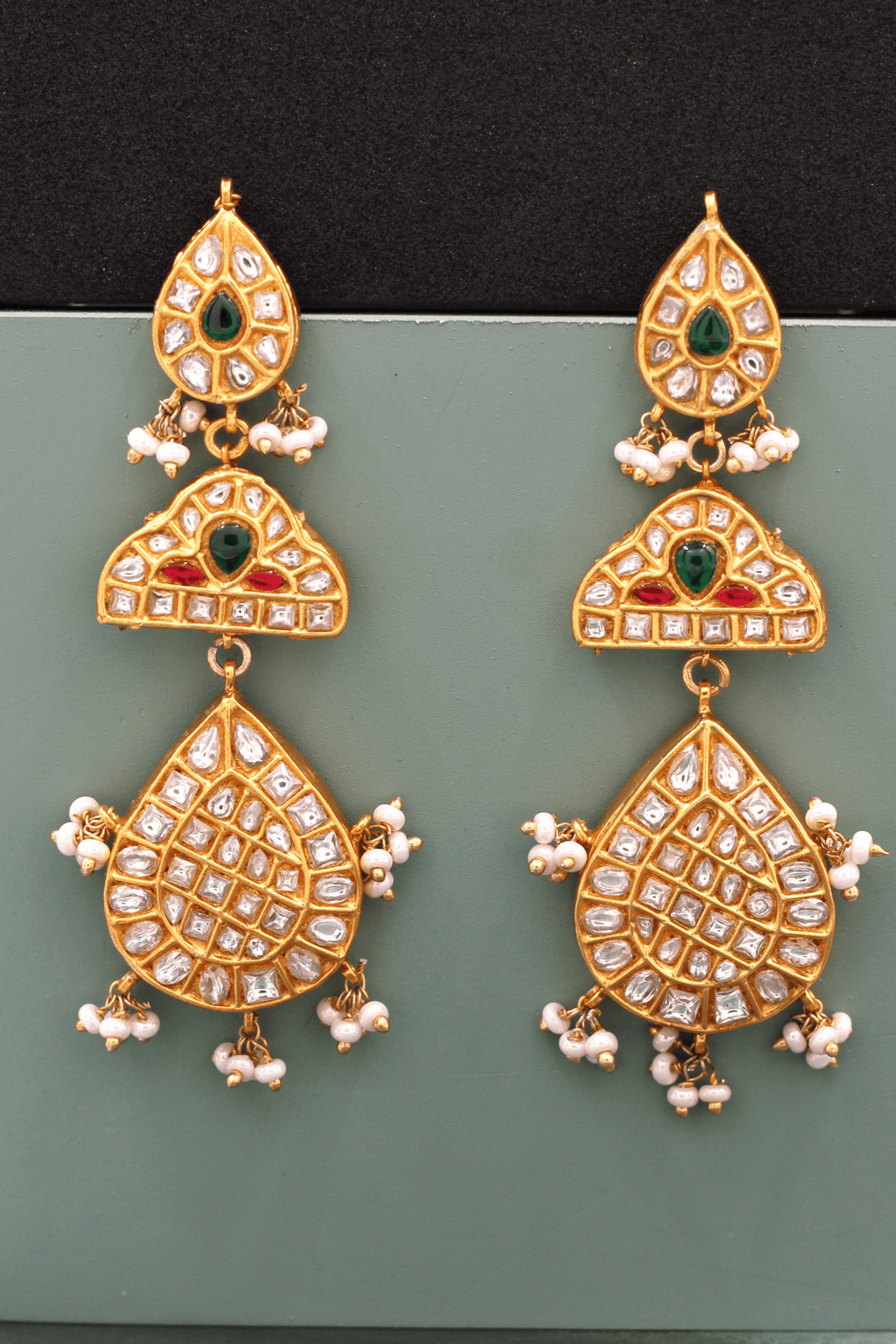 Golden Radiance Kundan Studded Earrings.