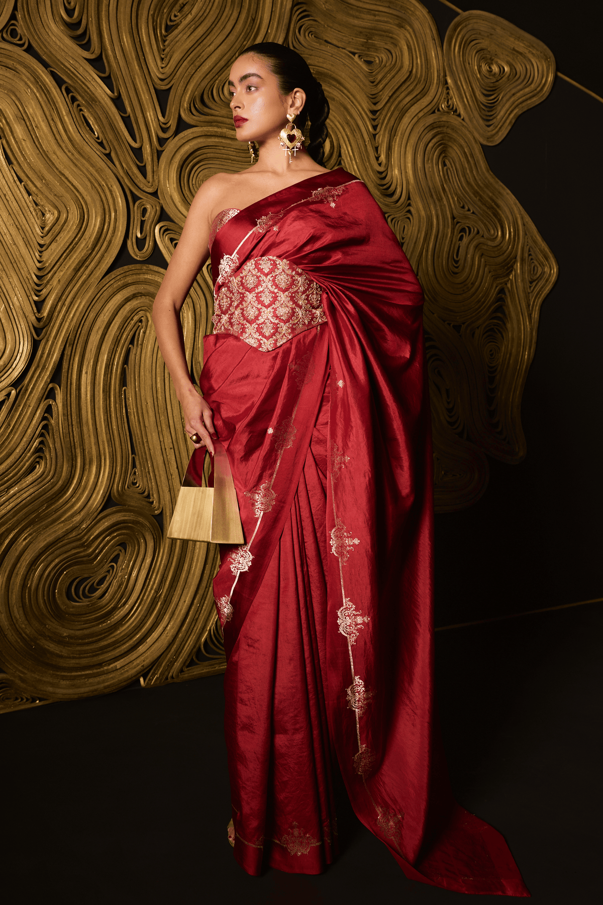 Siren Saree in Red