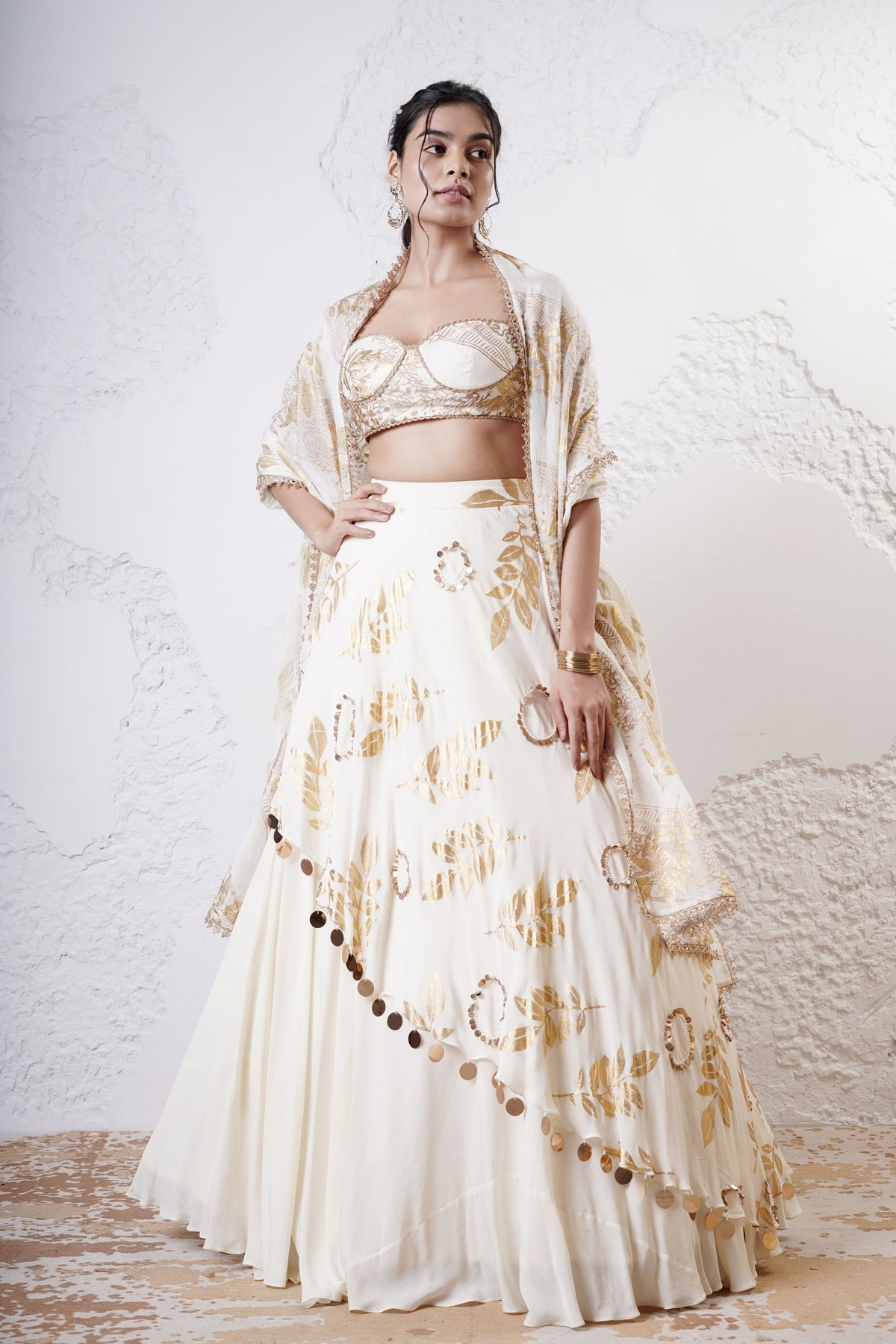 Ivory Leaf Lehenga Set