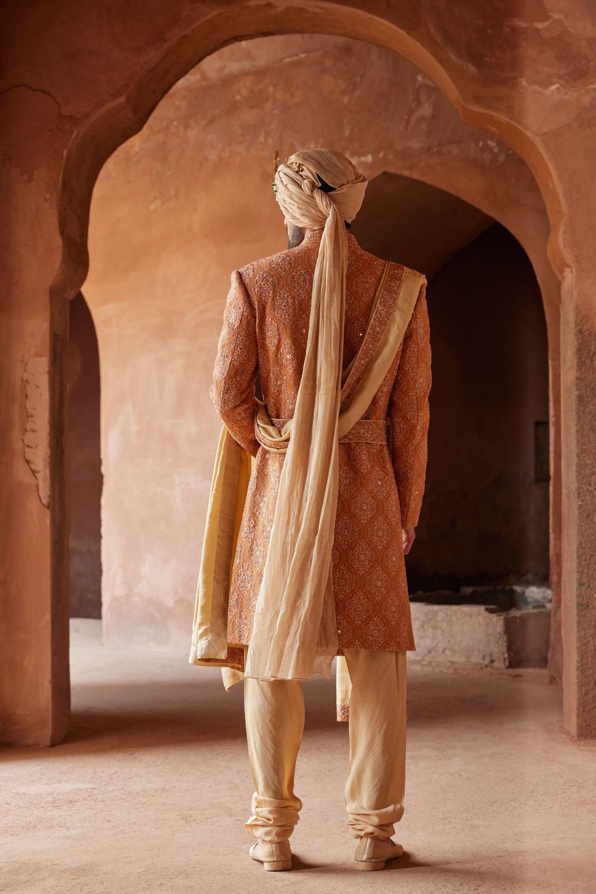 Rust Sherwani Set