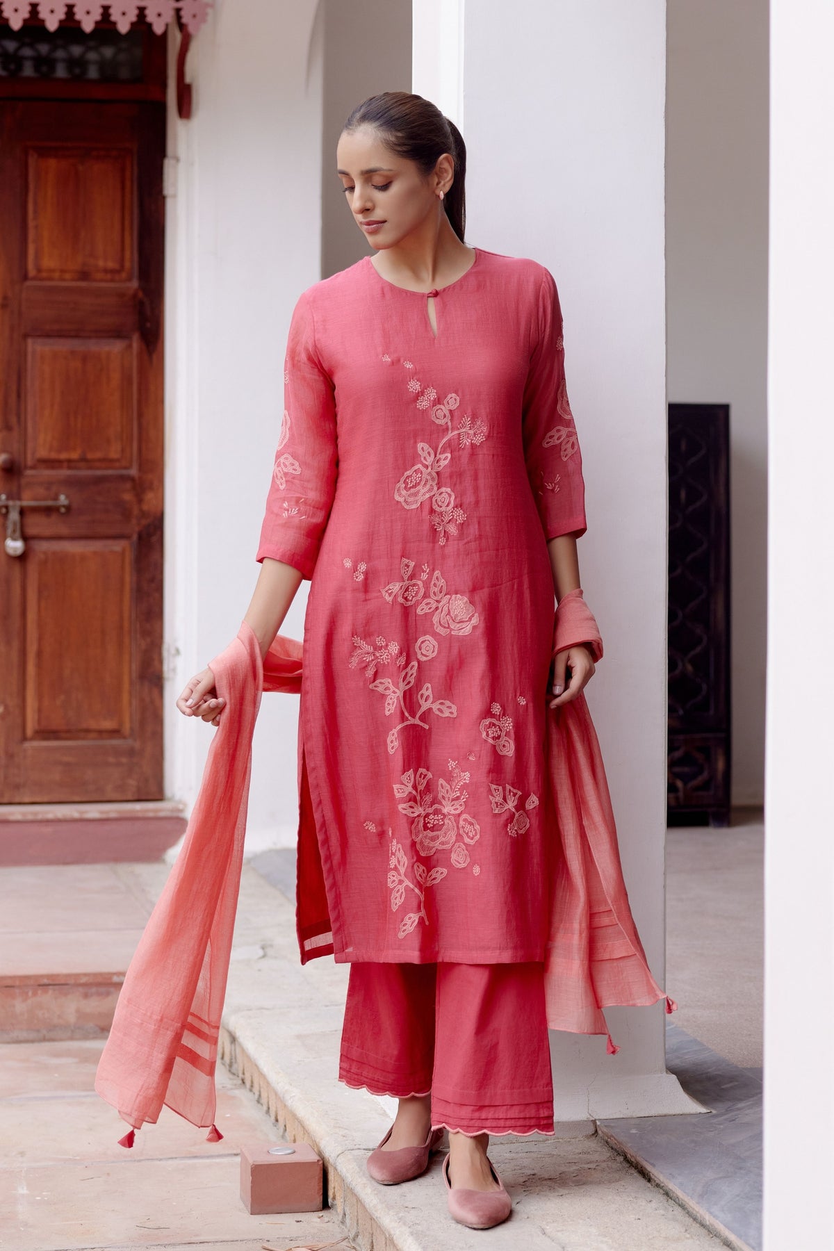 Rosewood Applique Kurta Set