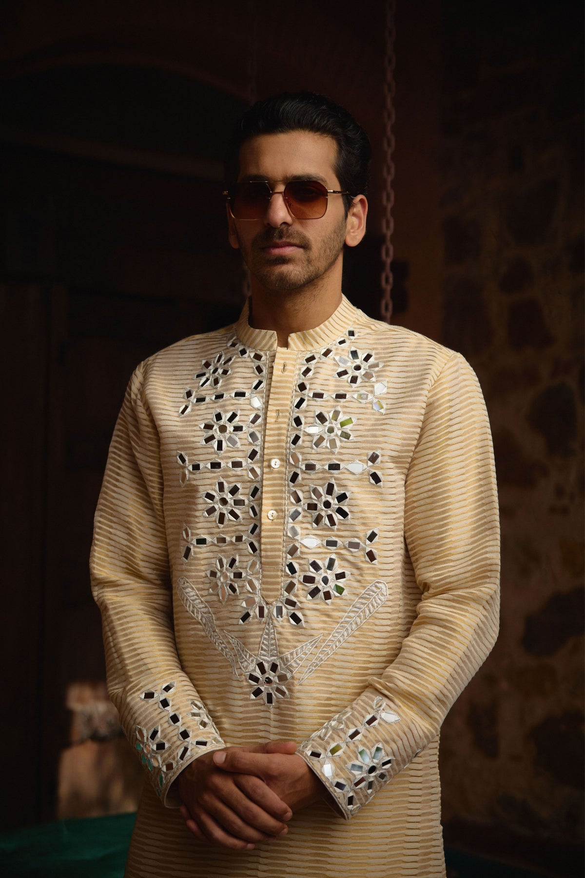 Juna Mahal Gold Kurta Set