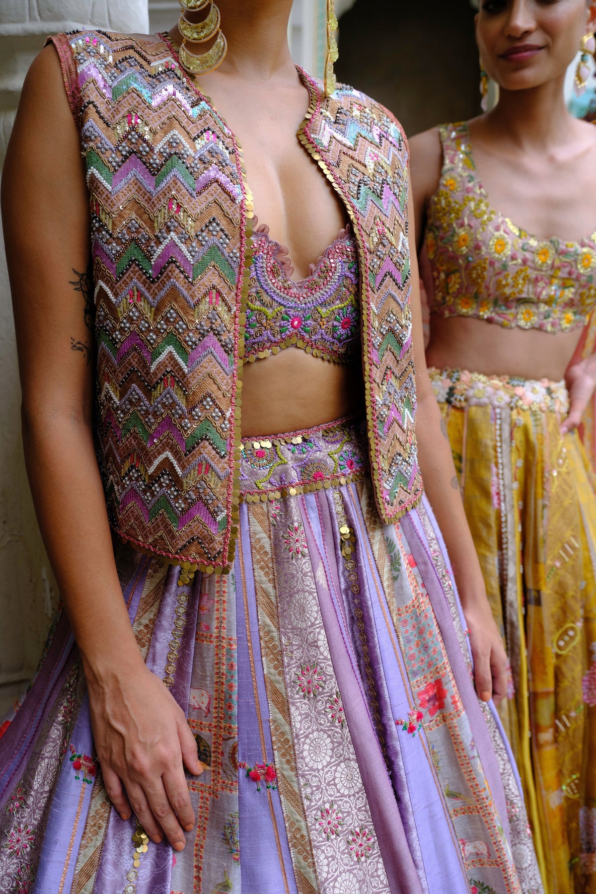 Lavender Jacket Silk Lehenga Set