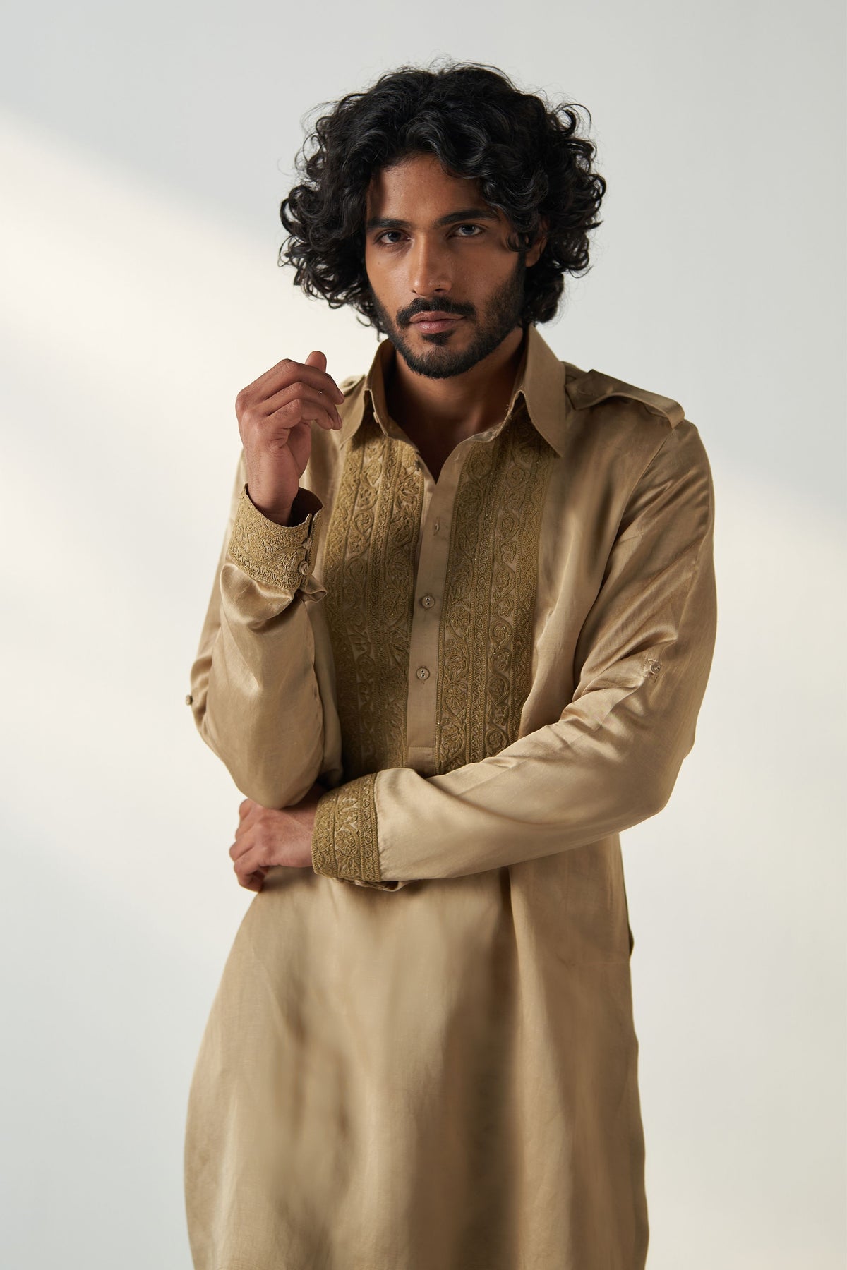 Khaki Gold Arnav Pathani Set