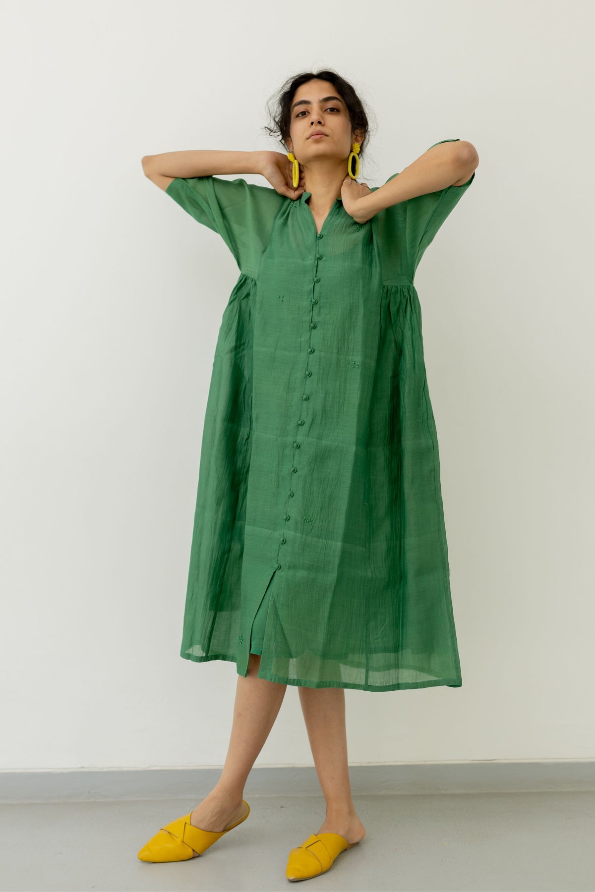 Bottle Green Aline Dress