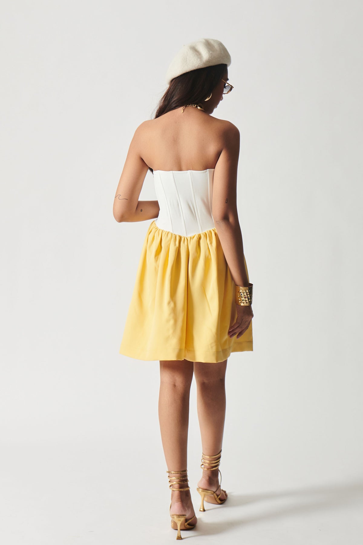 Lemon and Creame Corset Dress