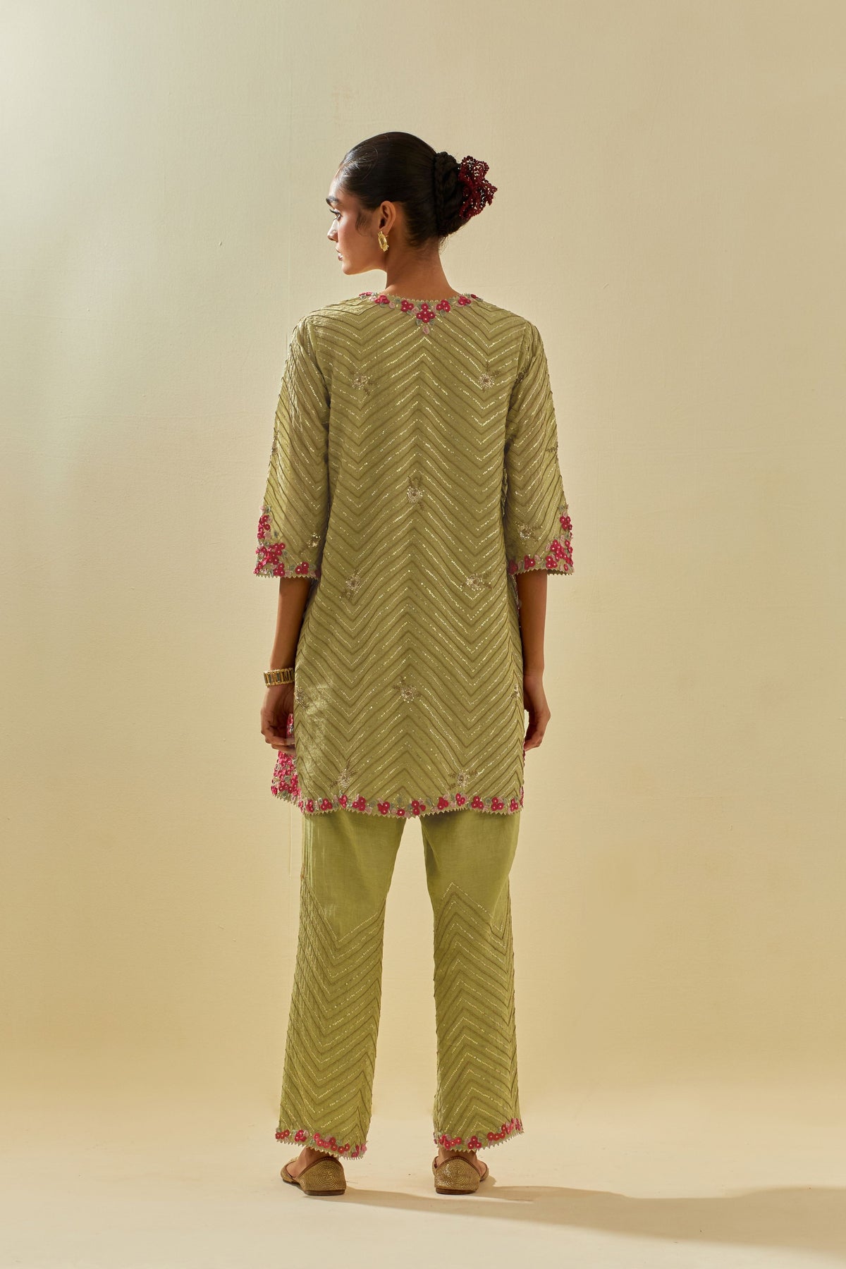 Green Short Kurta Set