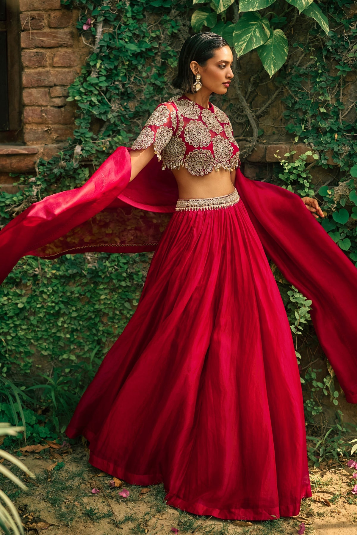 Crimson Red Lehenga Set