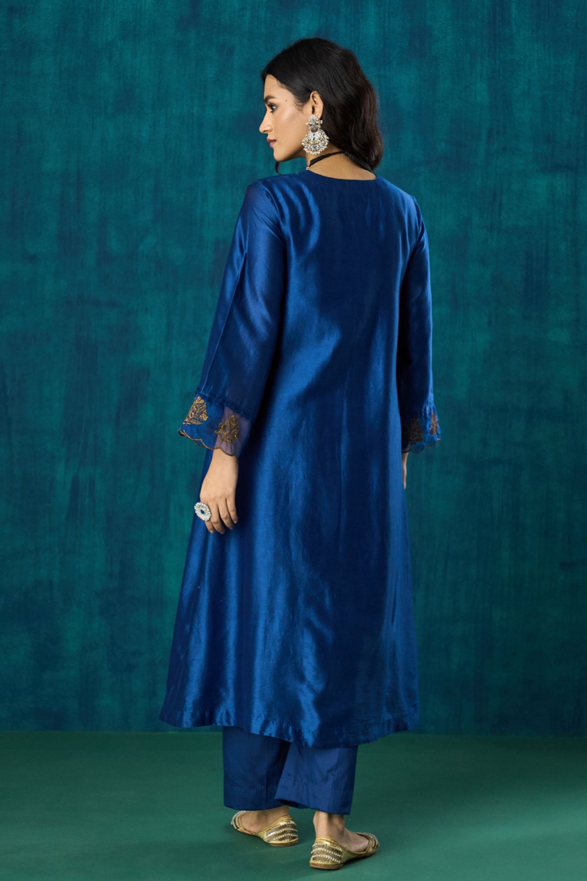 Navy Hand-embroidered Kurta Sets