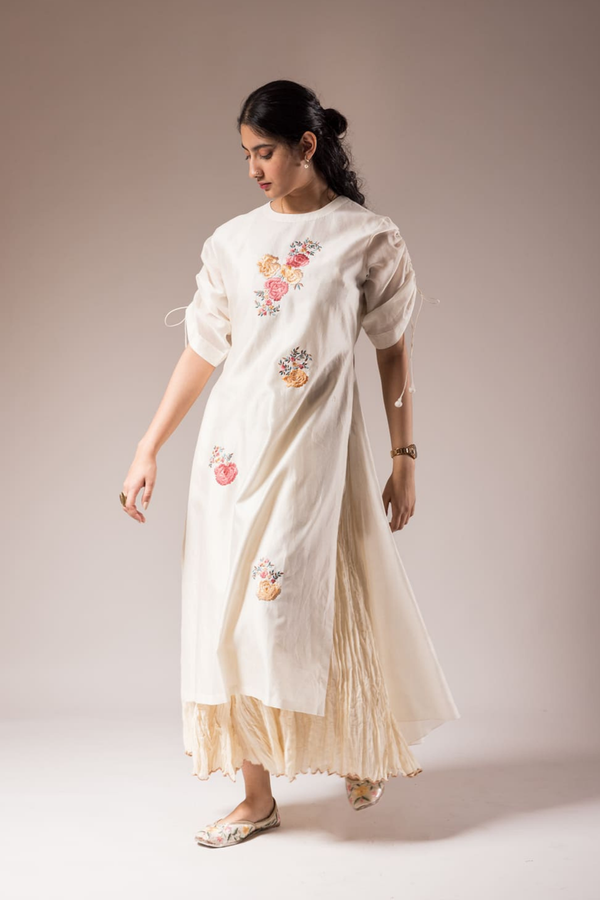 Chanderi Dress With Bhuta Embroidery