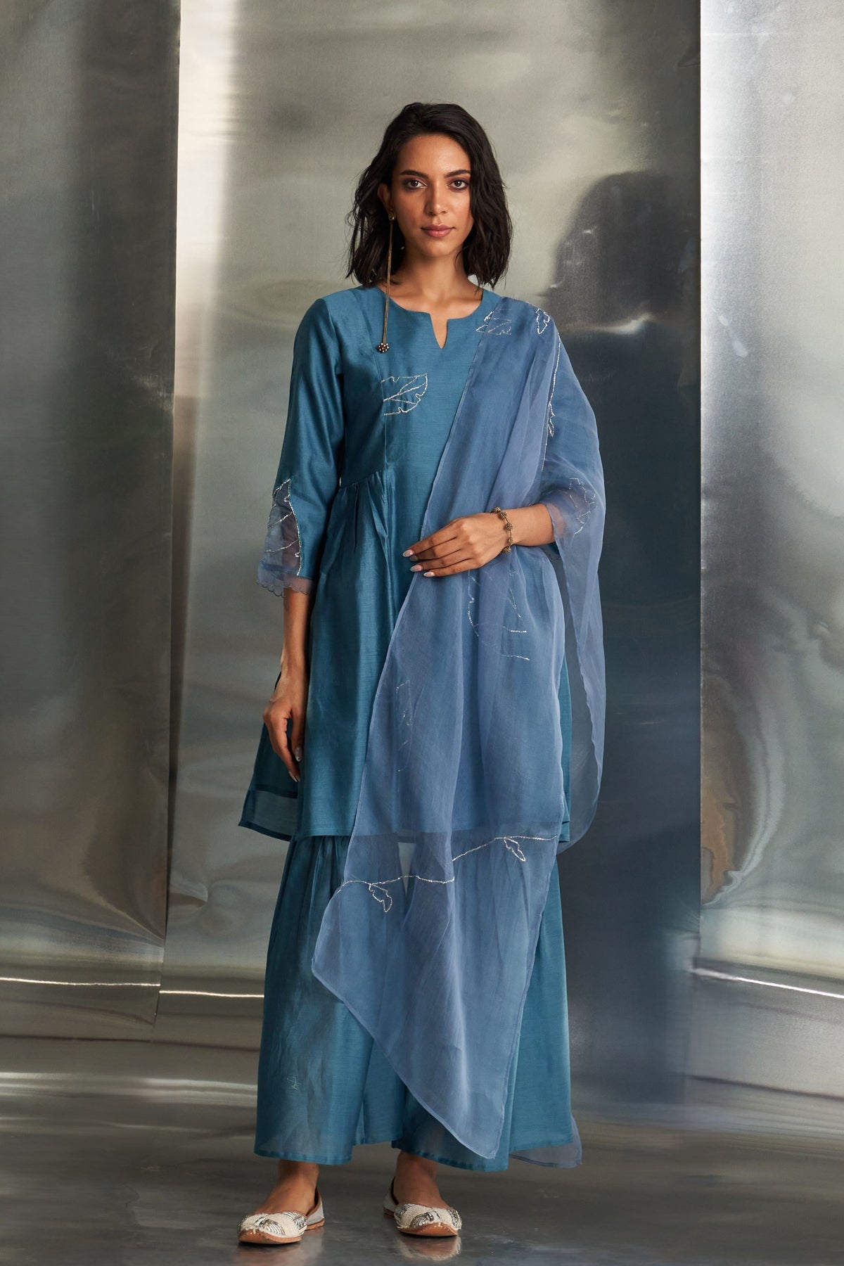 Straight Kurta Set With Sharara