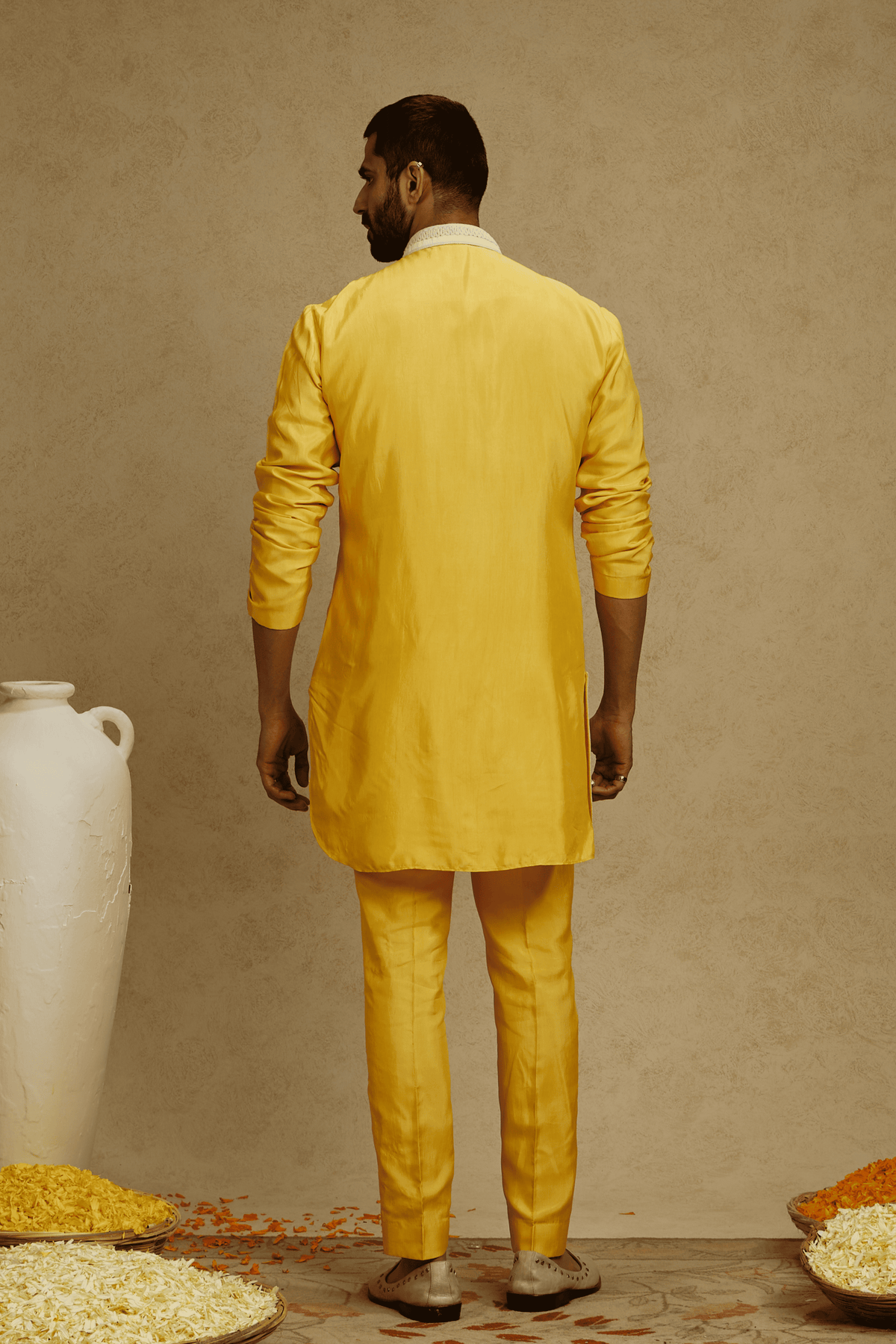 Yellow Embroidered Kurta With Pants