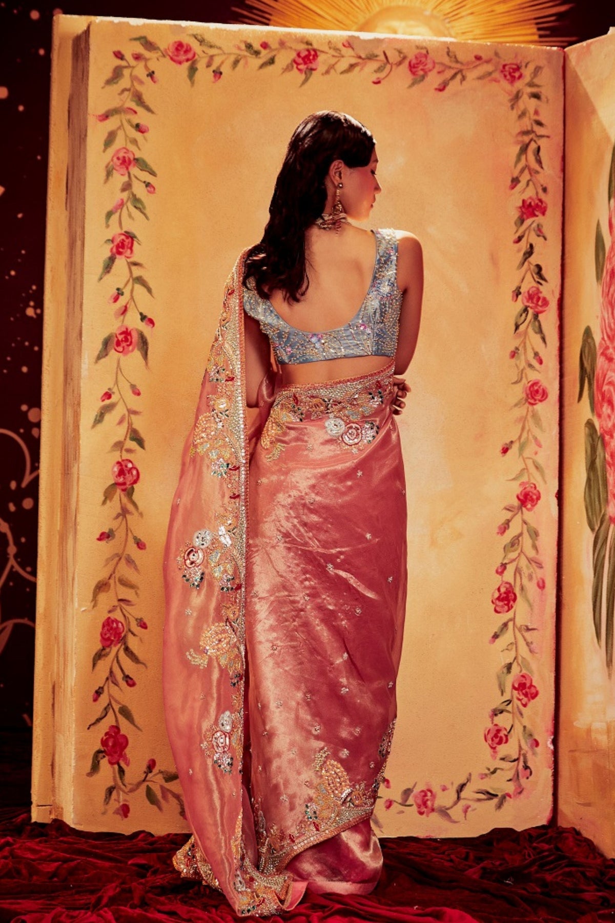 Pink &amp; Blue Sienna Saree