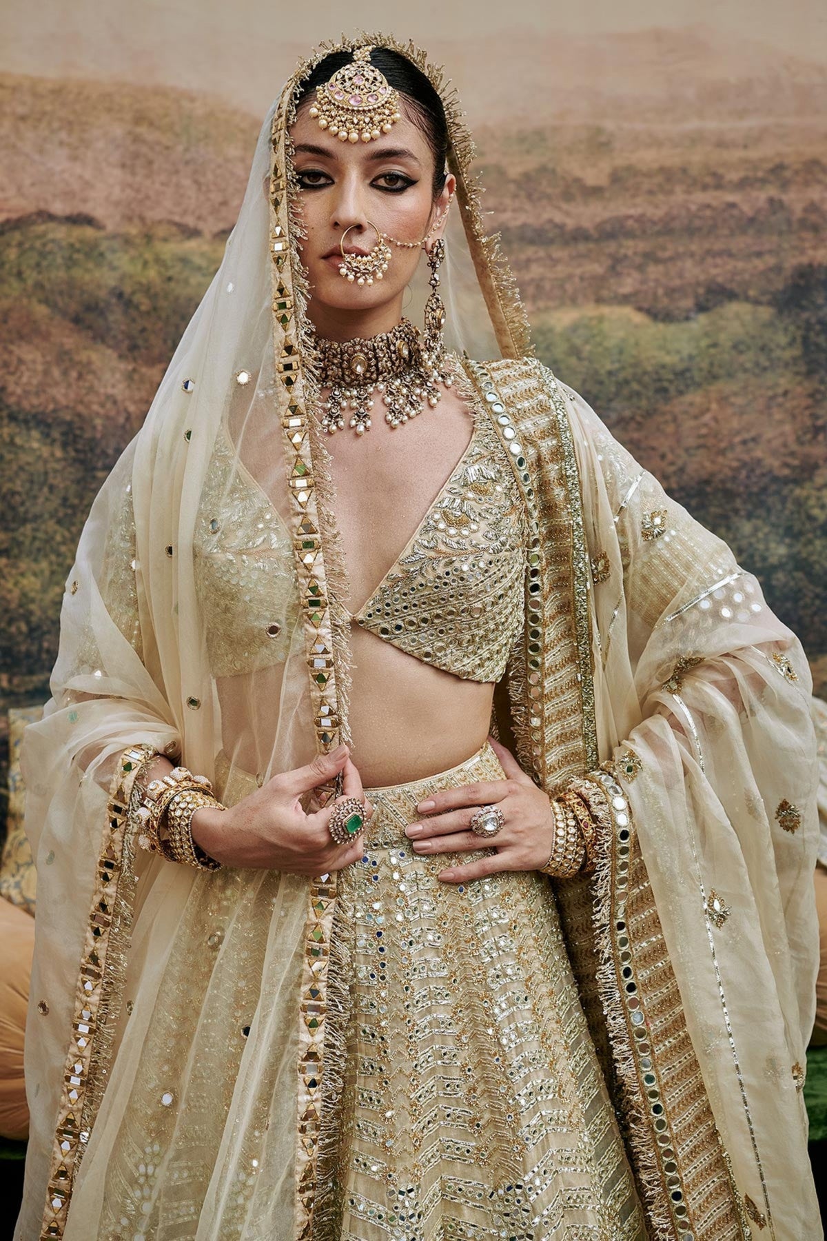 Shvet Afsana Lehenga Set With Veil