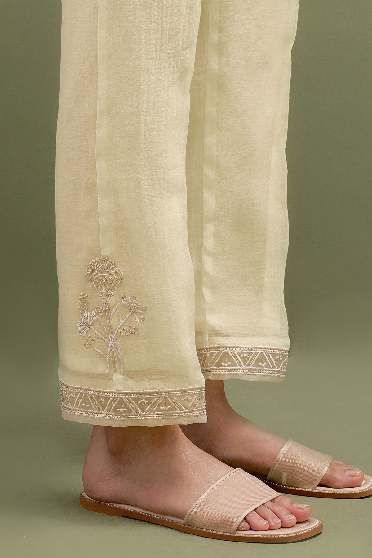 Yellow Embroidered Gather Kurta Set