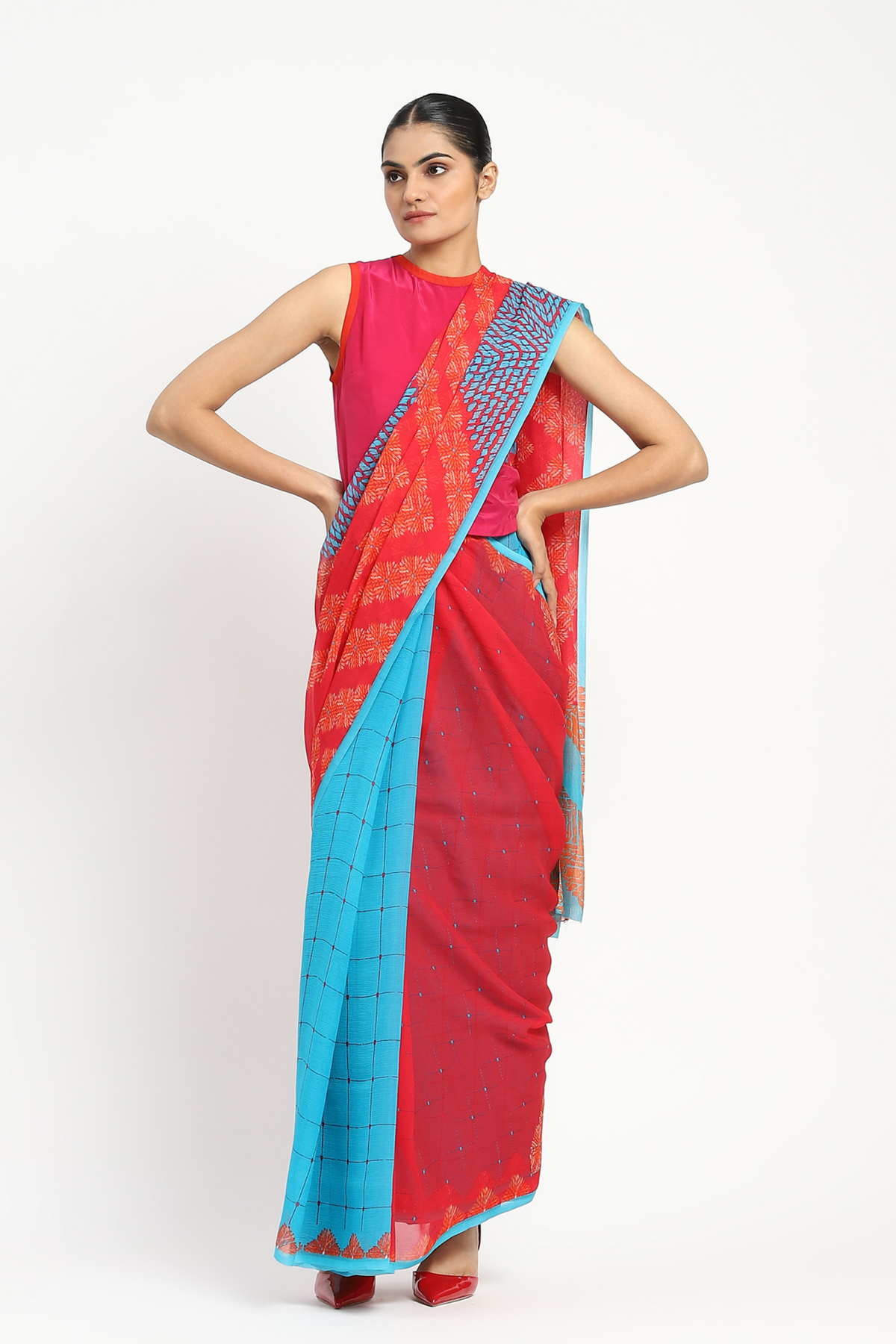 Lie Cheat Steal Printed Saree