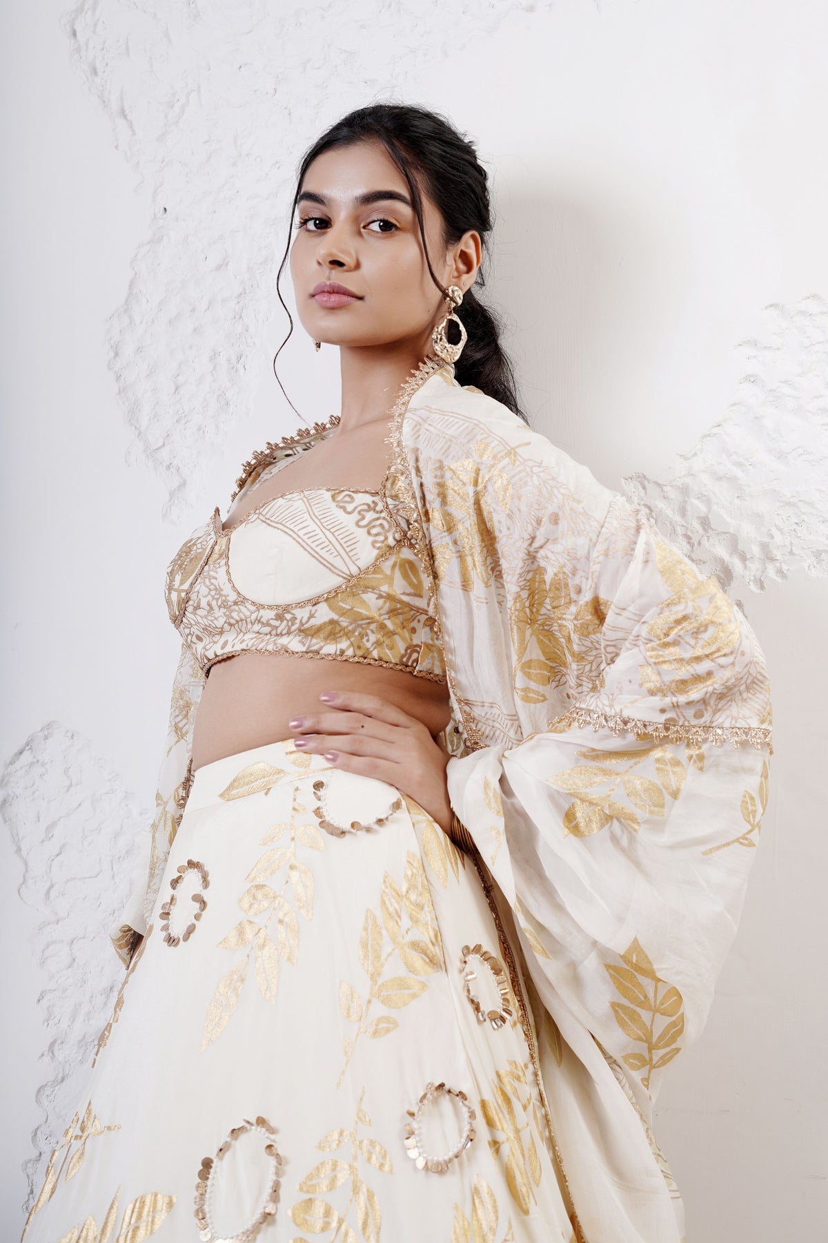 Ivory Leaf Lehenga Set