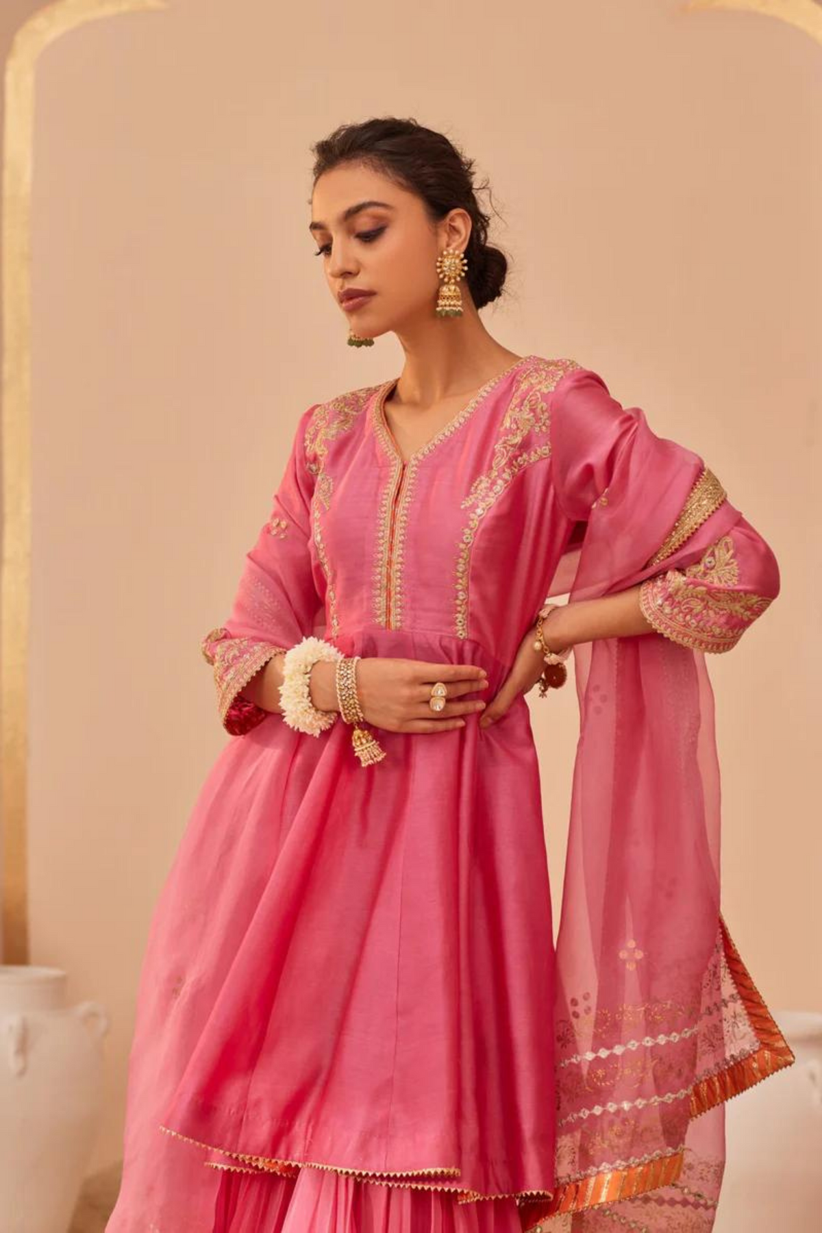 Fatima Pink Sharara Set