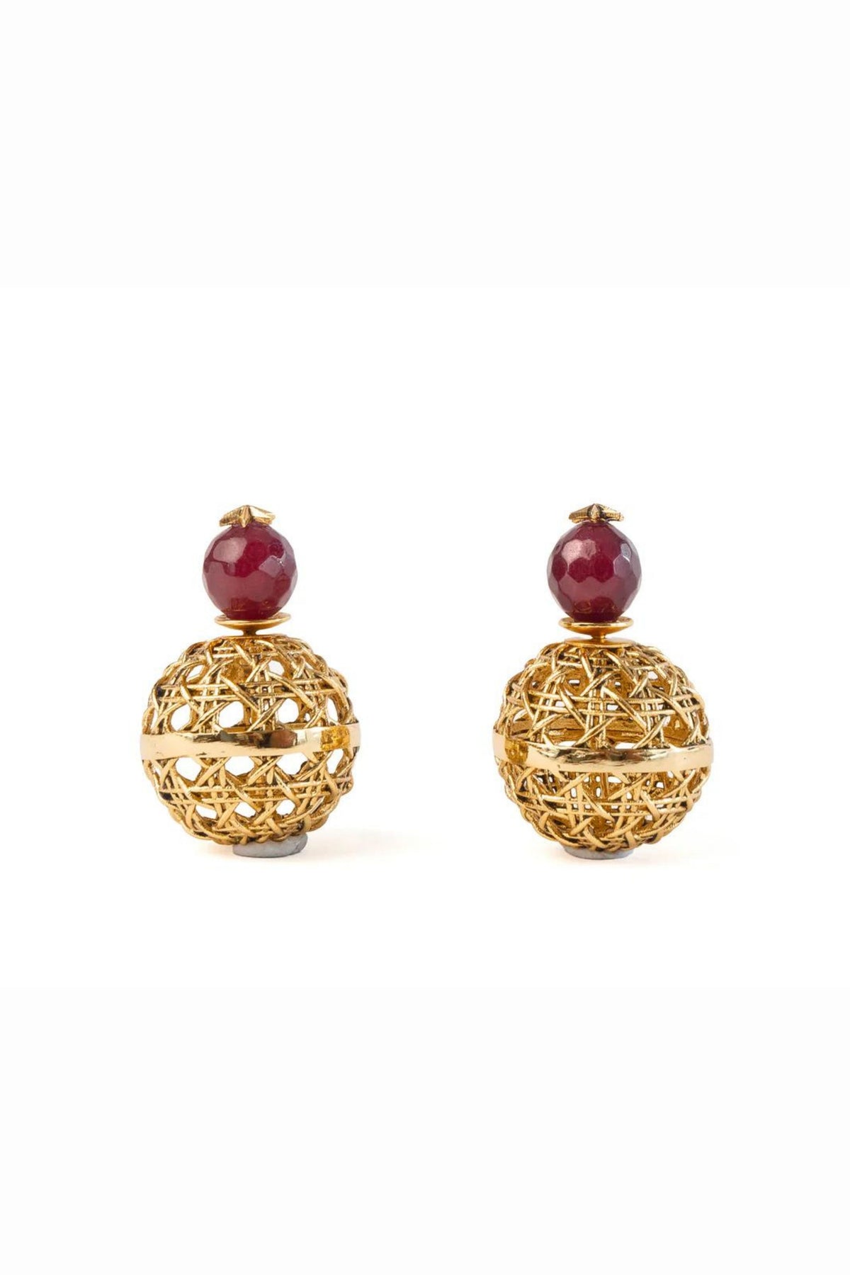 Front- Back Earrings in Red