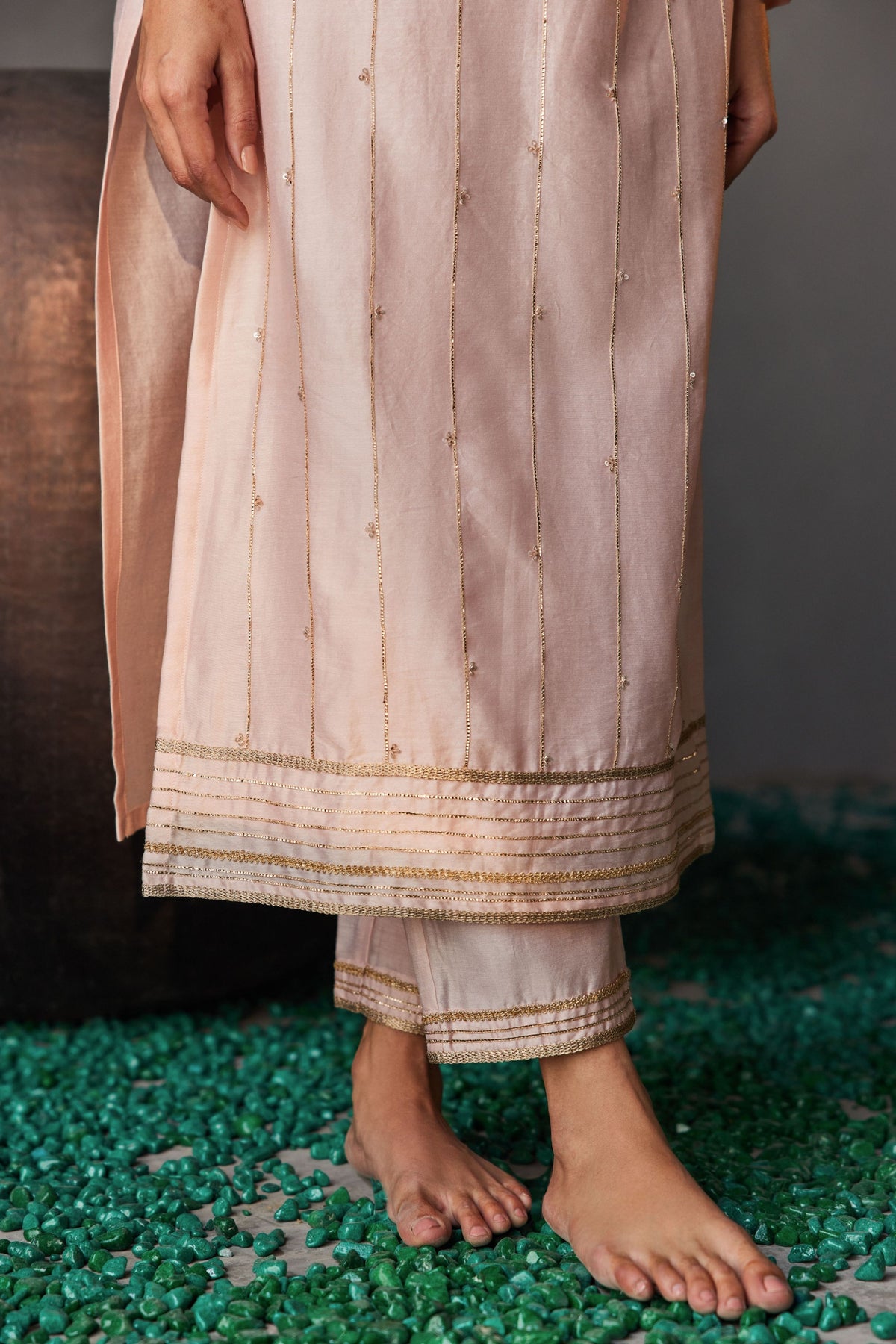 Pink Rose Gold Kurta Set