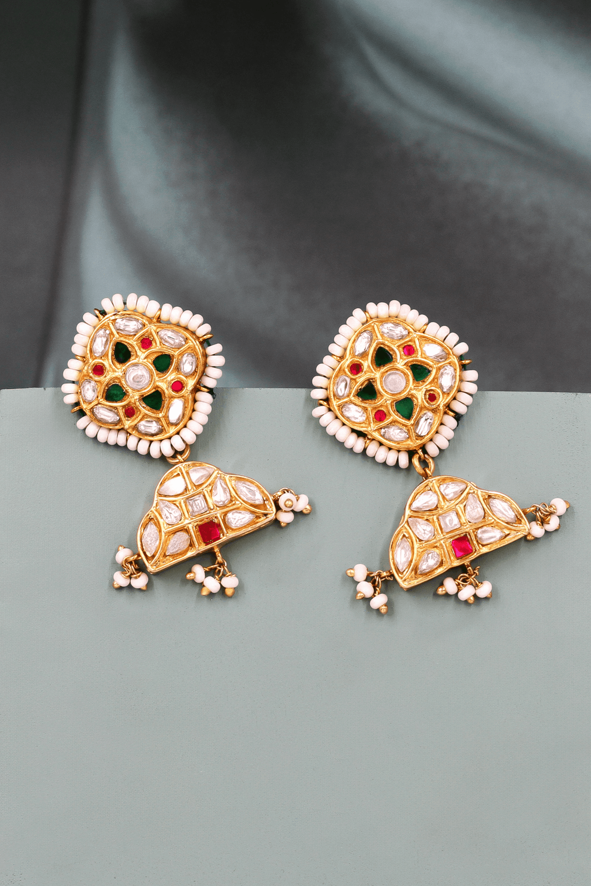 Golden Majesty Kundan Earrings.