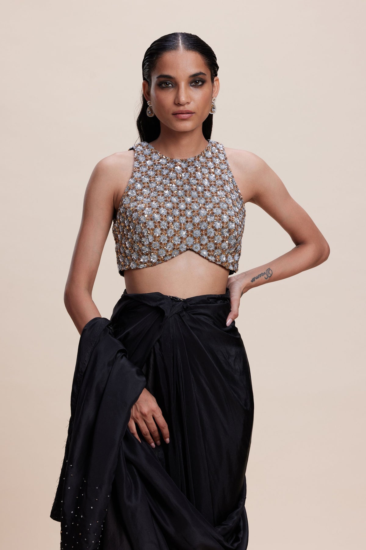 Black Embellished Saree