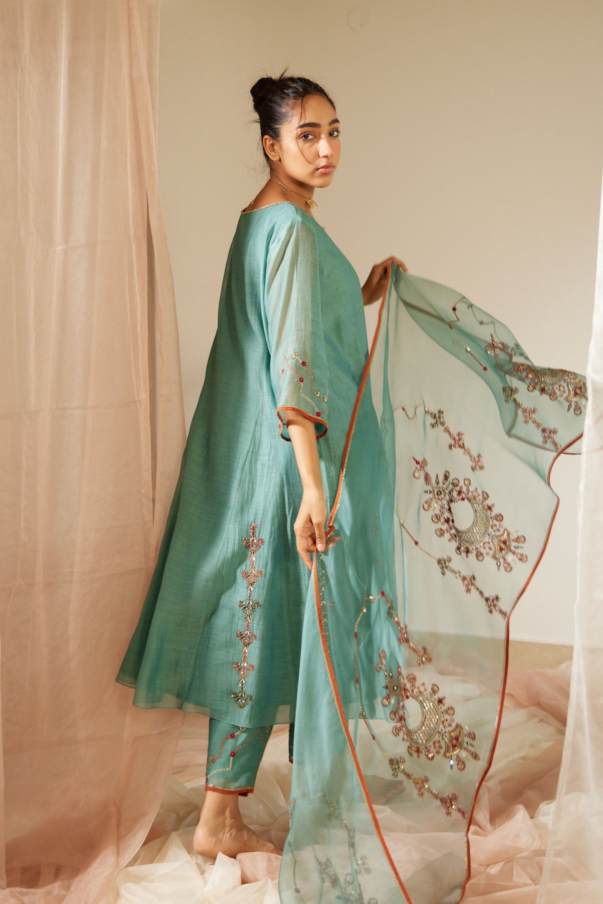 Blue Abir Dupatta