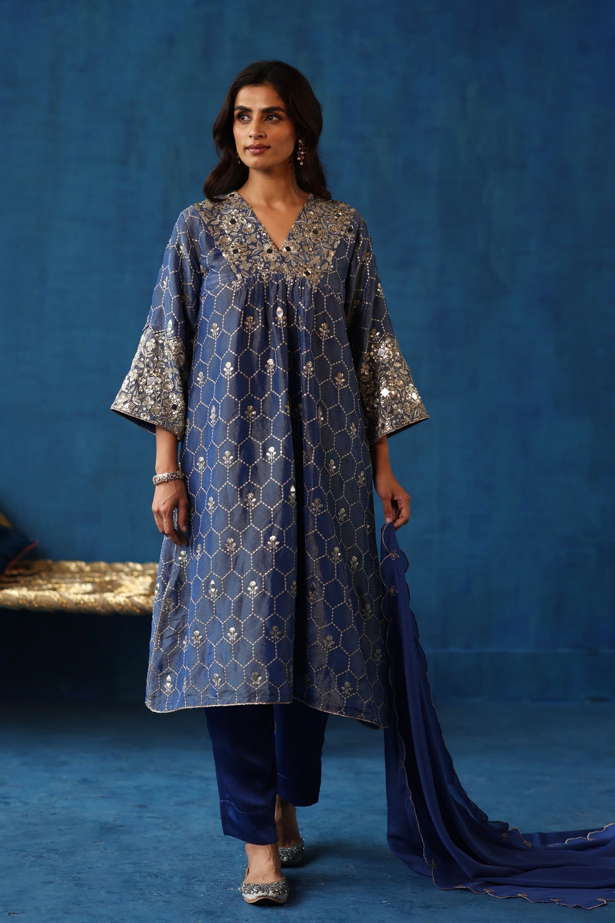 Blue Kaanji Kurta Set