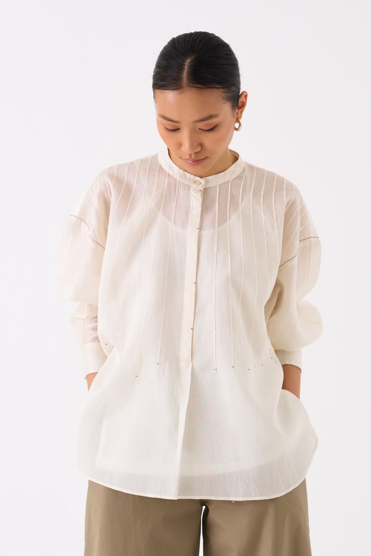 Ivory Bat Sleeve Top Co-ord