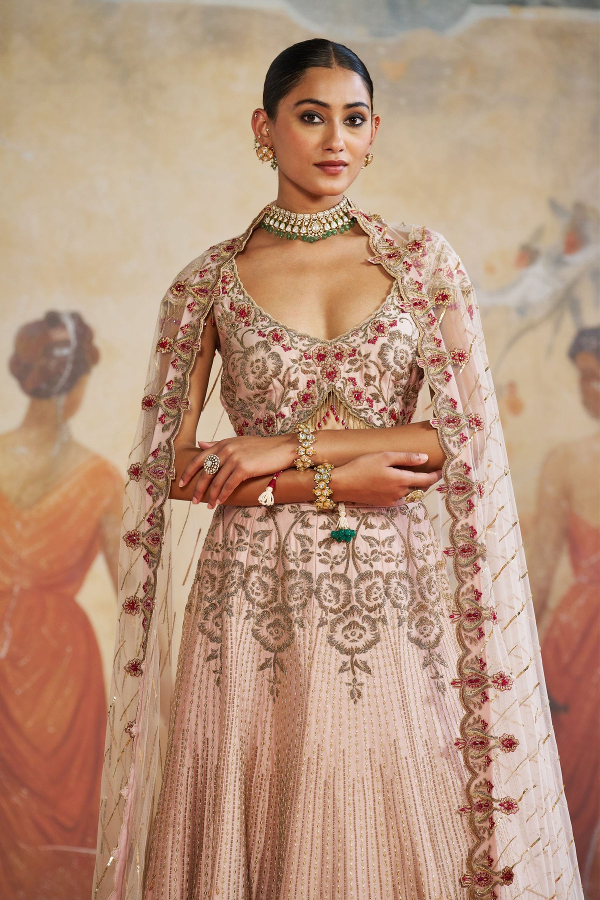 Salmon Pink Lehenga Set