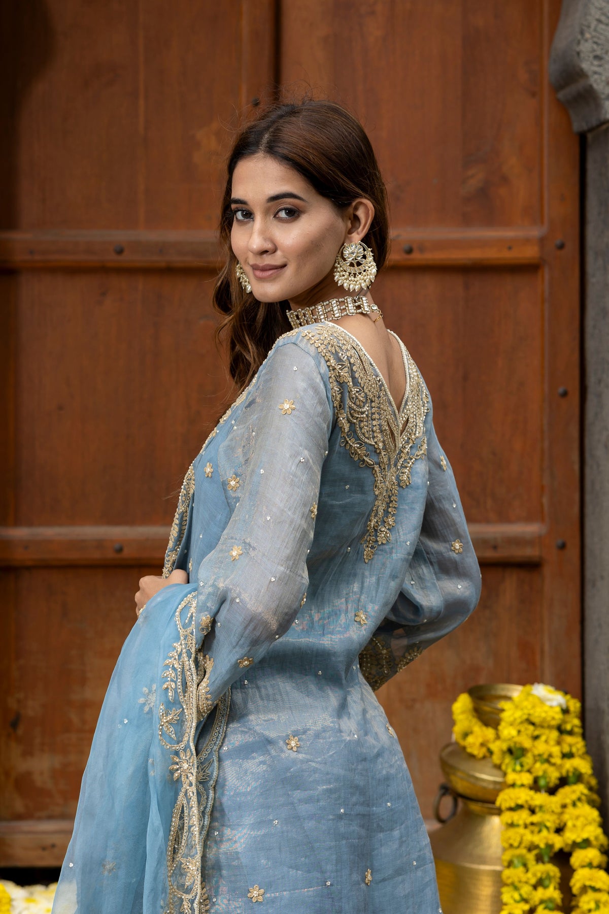 Blue Sharara Set