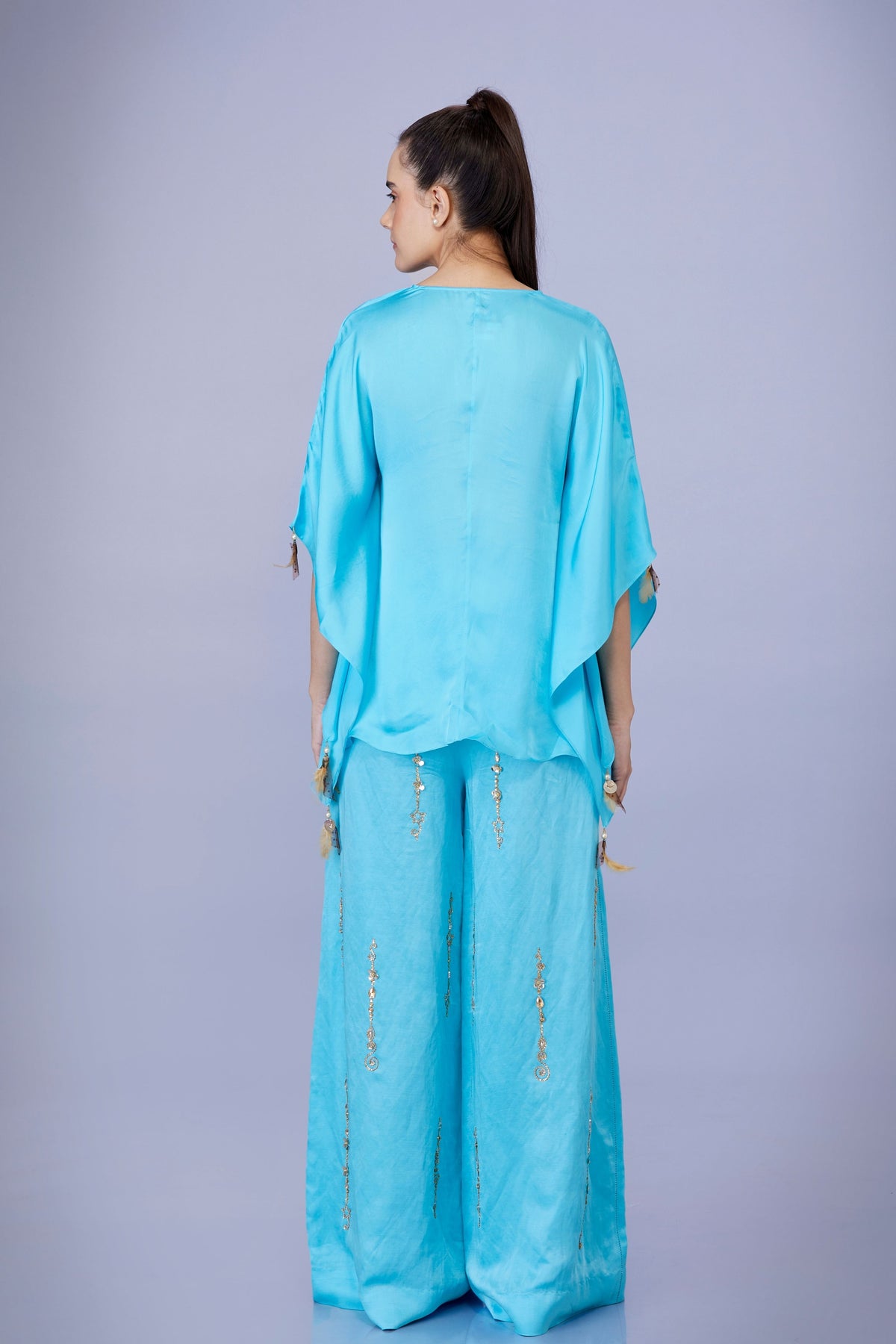 Draped Kaftan in Pop Blue