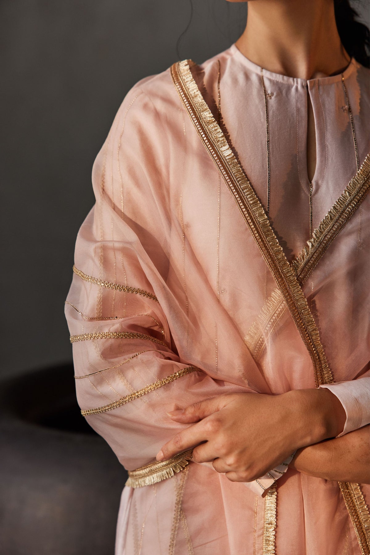 Pink Rose Gold Kurta Set