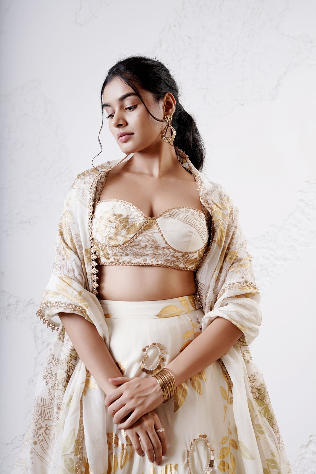 Ivory Leaf Lehenga Set