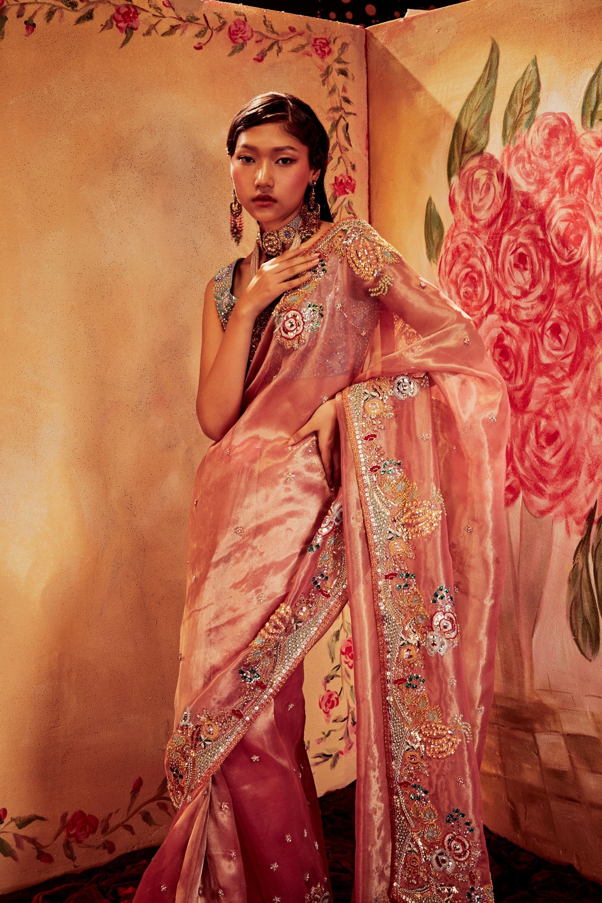 Pink &amp; Blue Sienna Saree