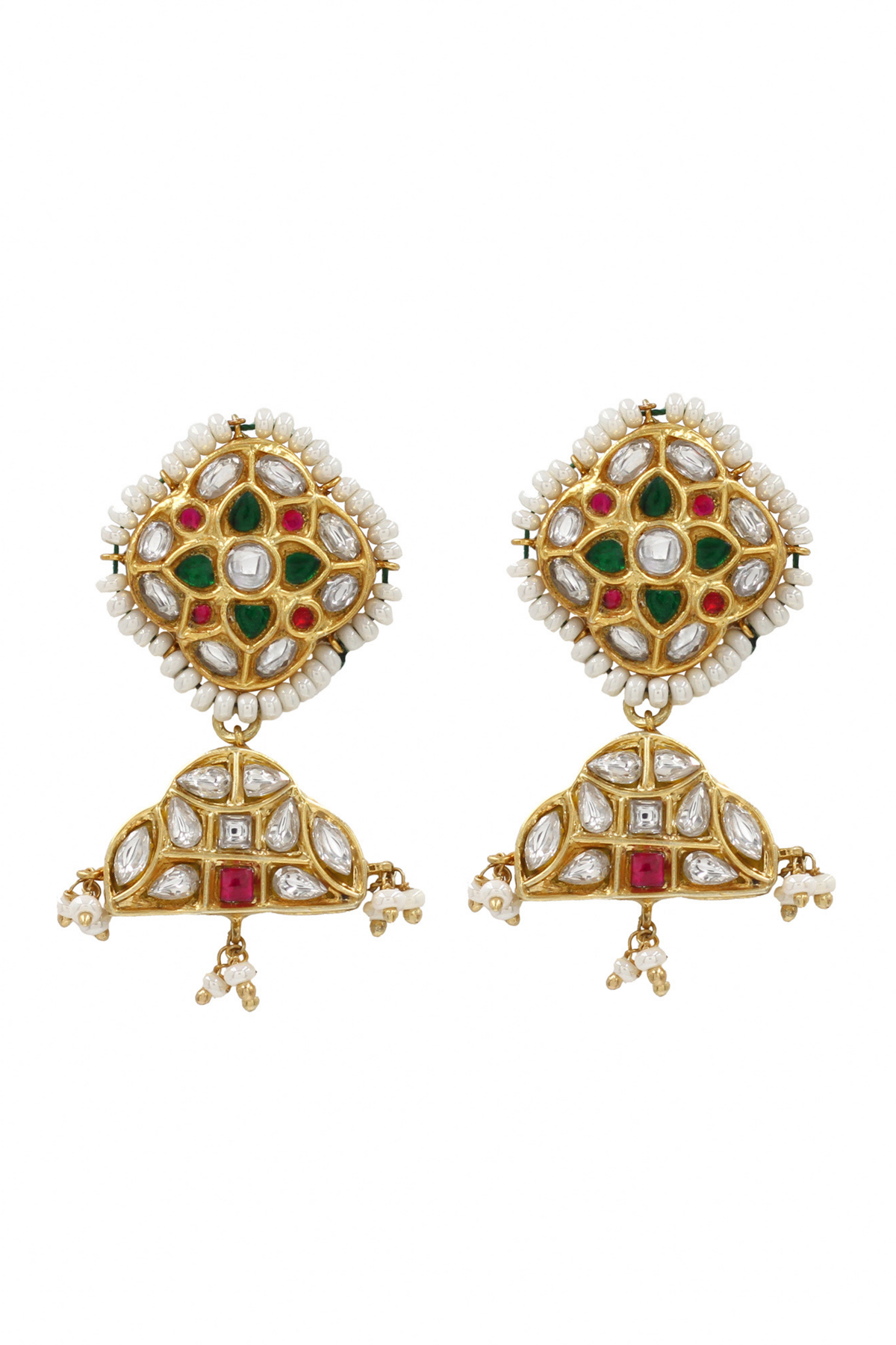 Golden Majesty Kundan Earrings.