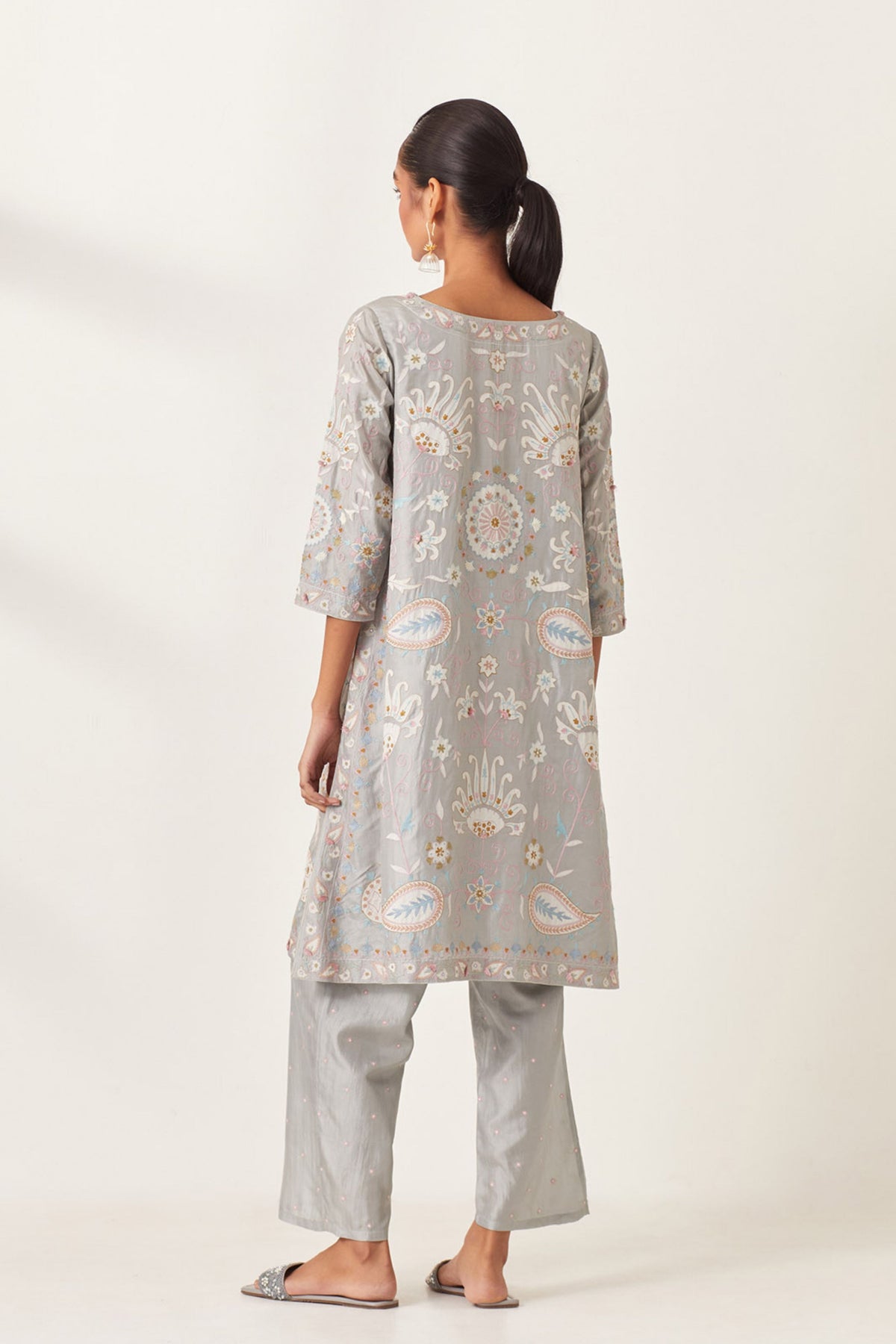 Blue Short A-line Kurta Set