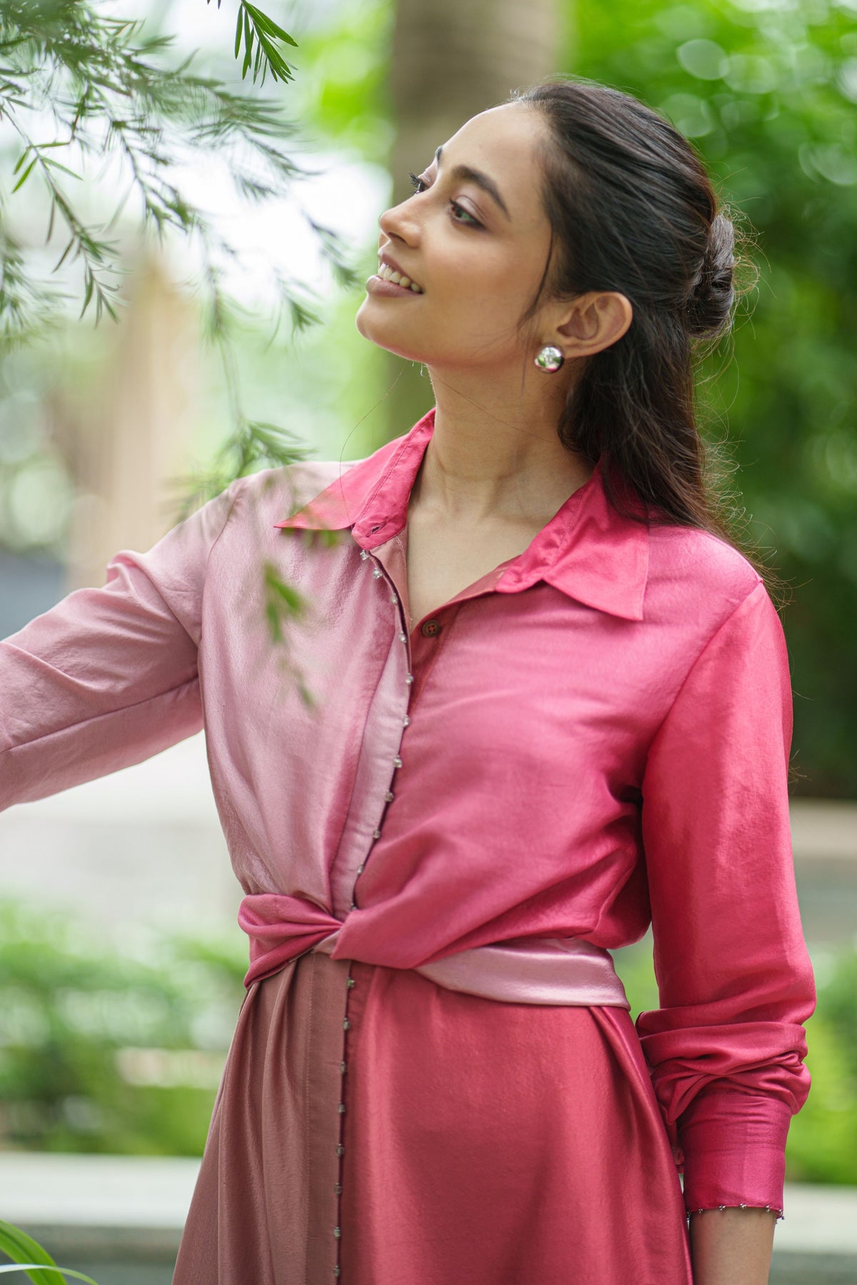 Tie Pink Shaded Dress