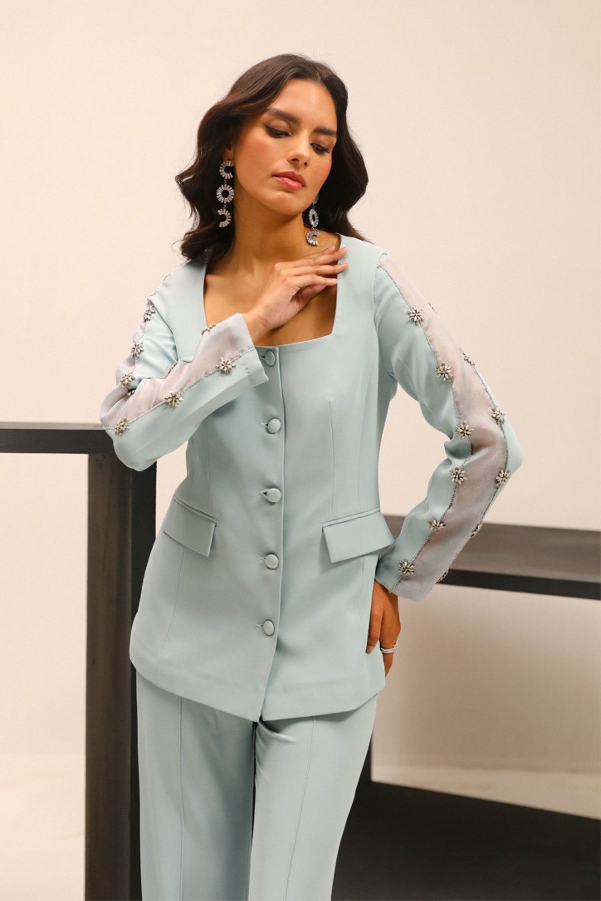 Elsa Co-ord Set In Aqua