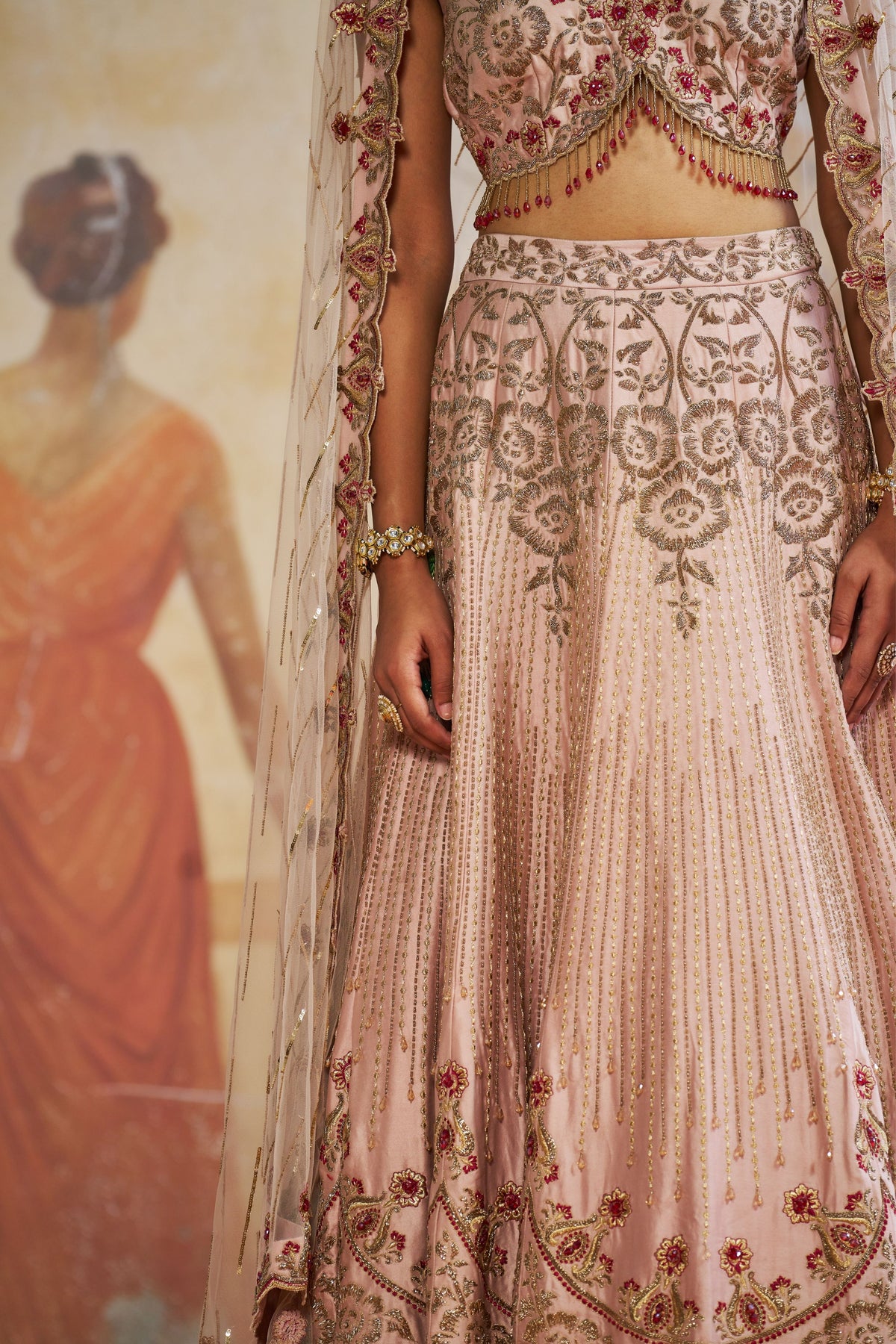 Salmon Pink Lehenga Set