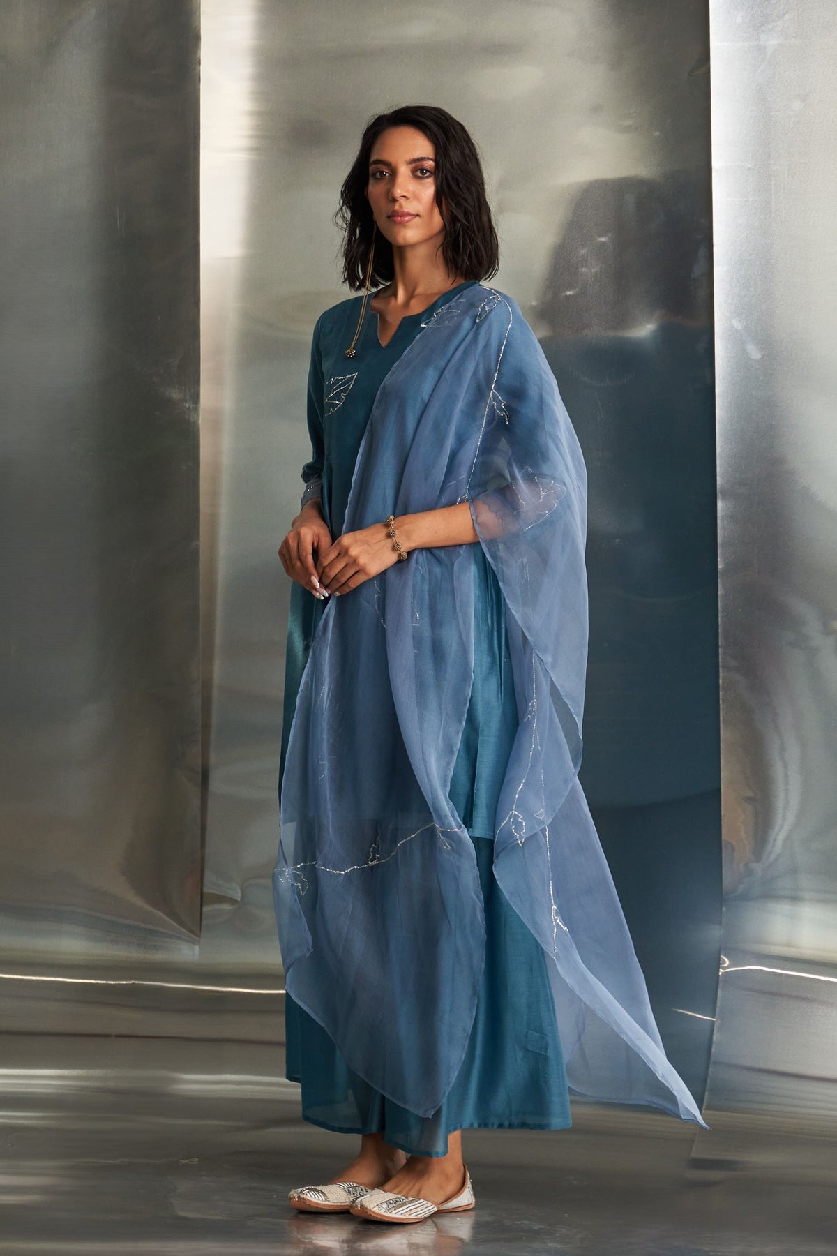 Straight Kurta Set With Sharara