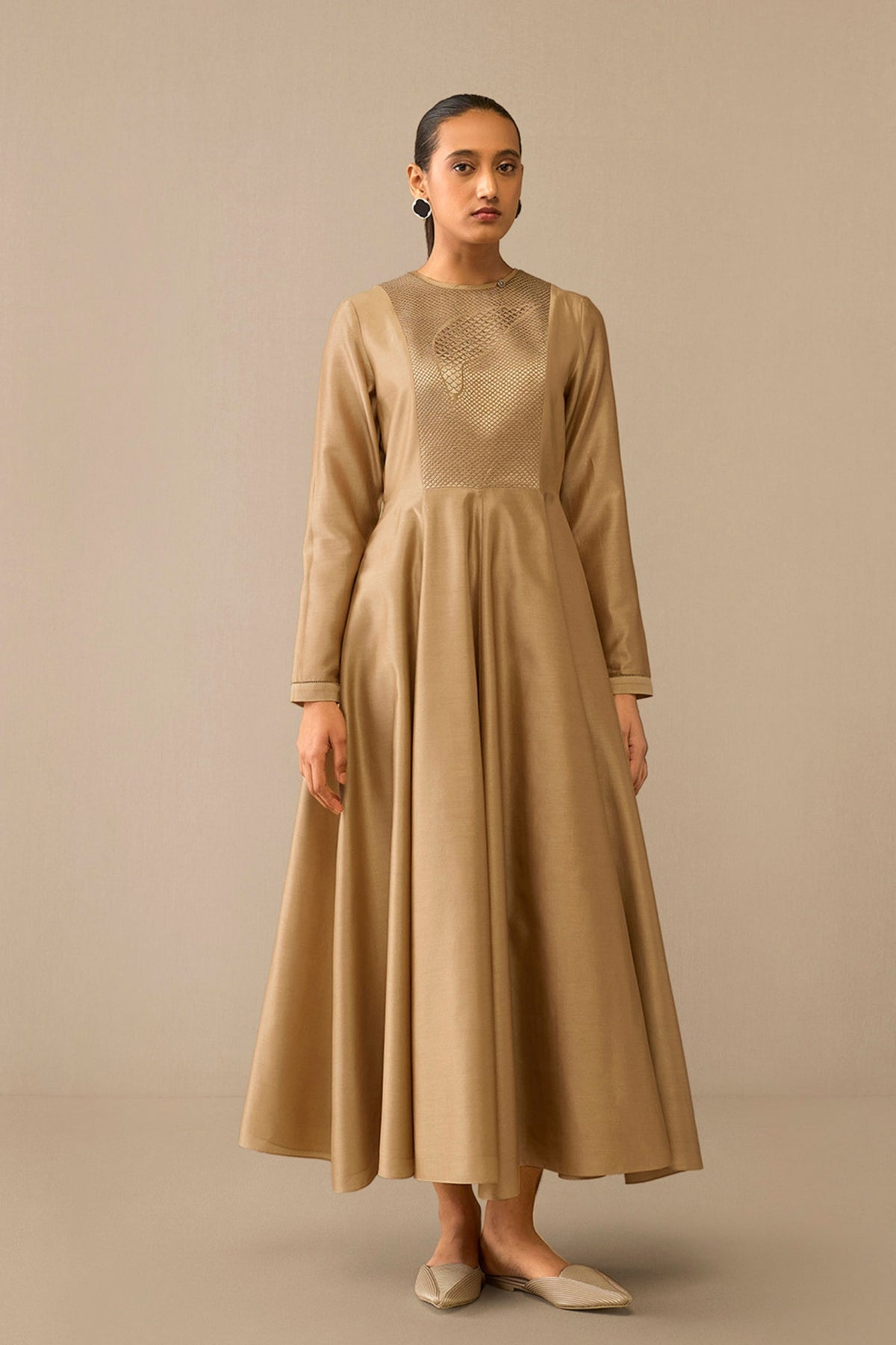 Beige Dilnoor Dress