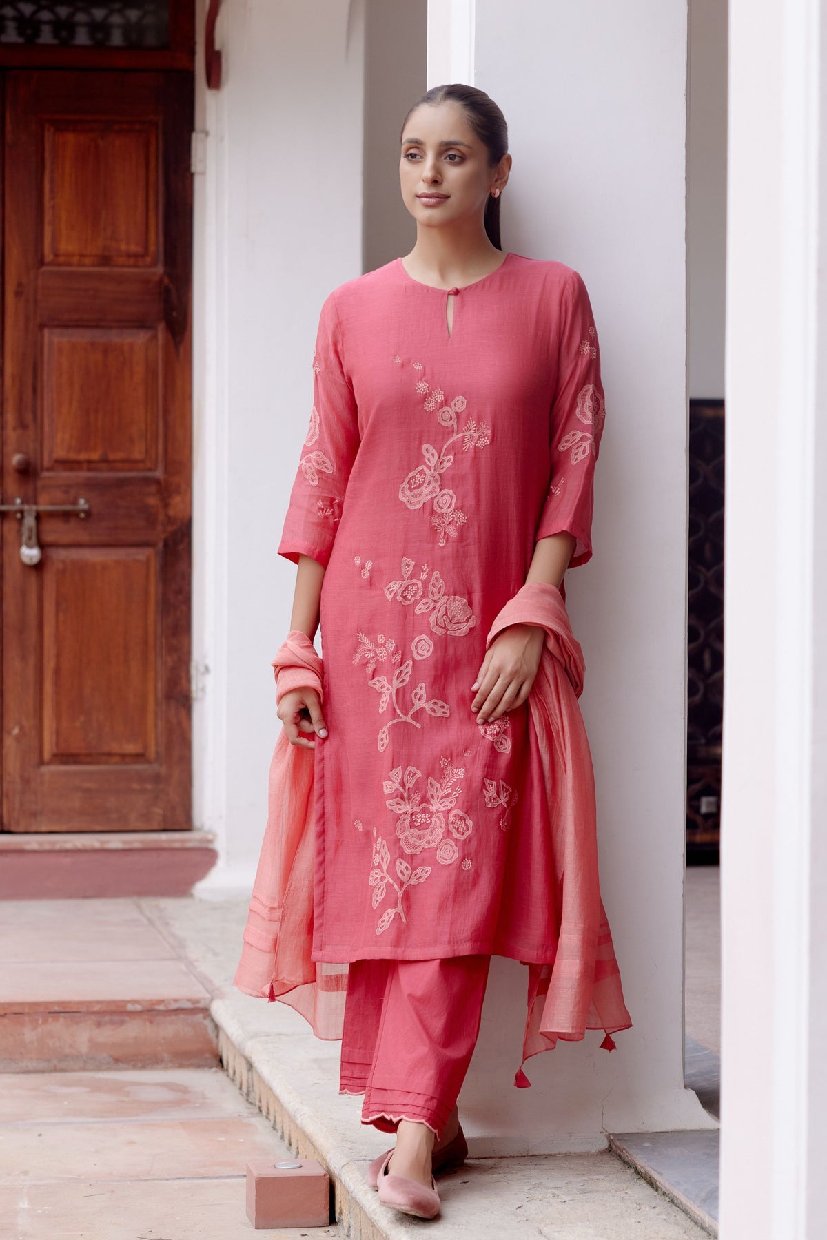 Rosewood Applique Kurta Set