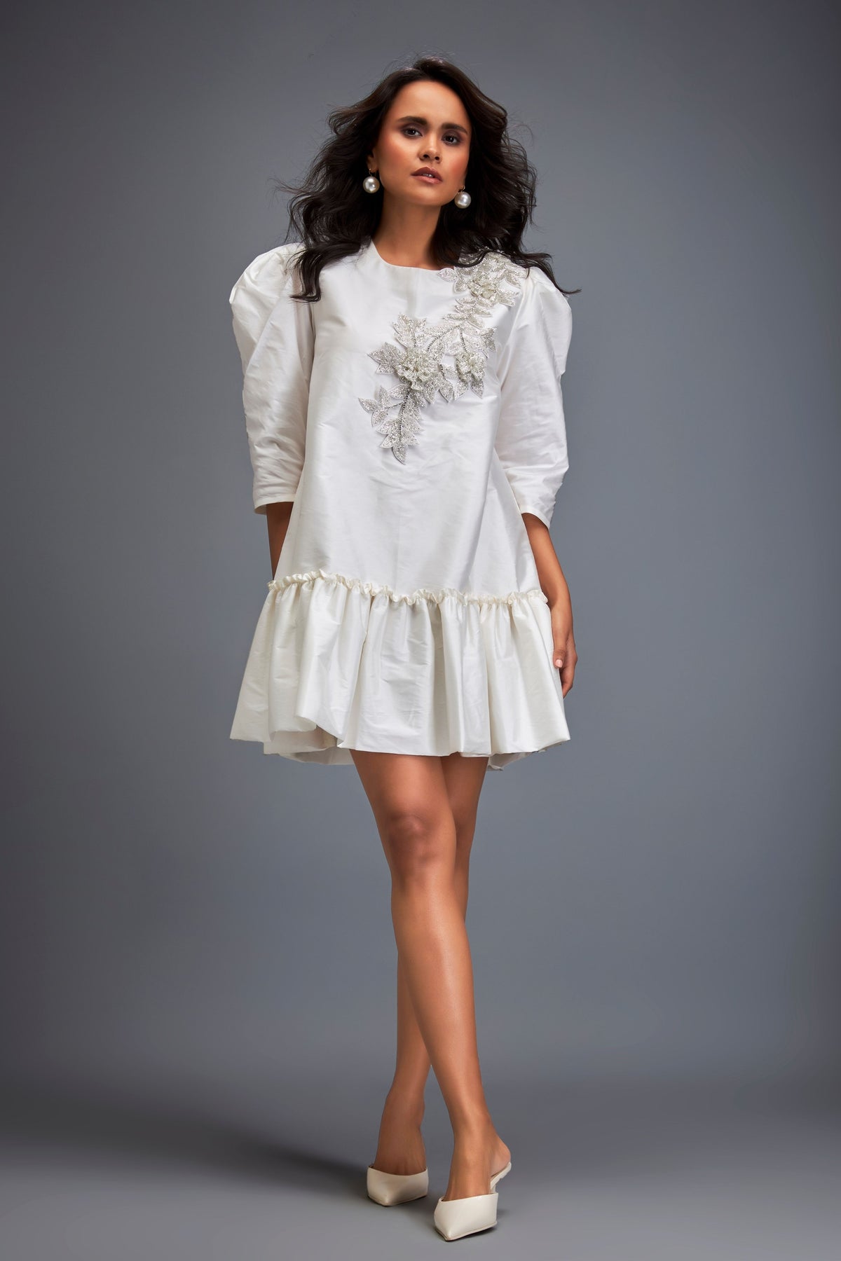 Puff Sleeve White Dress