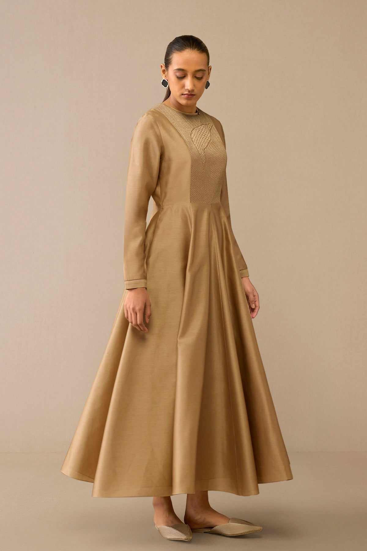 Beige Dilnoor Dress